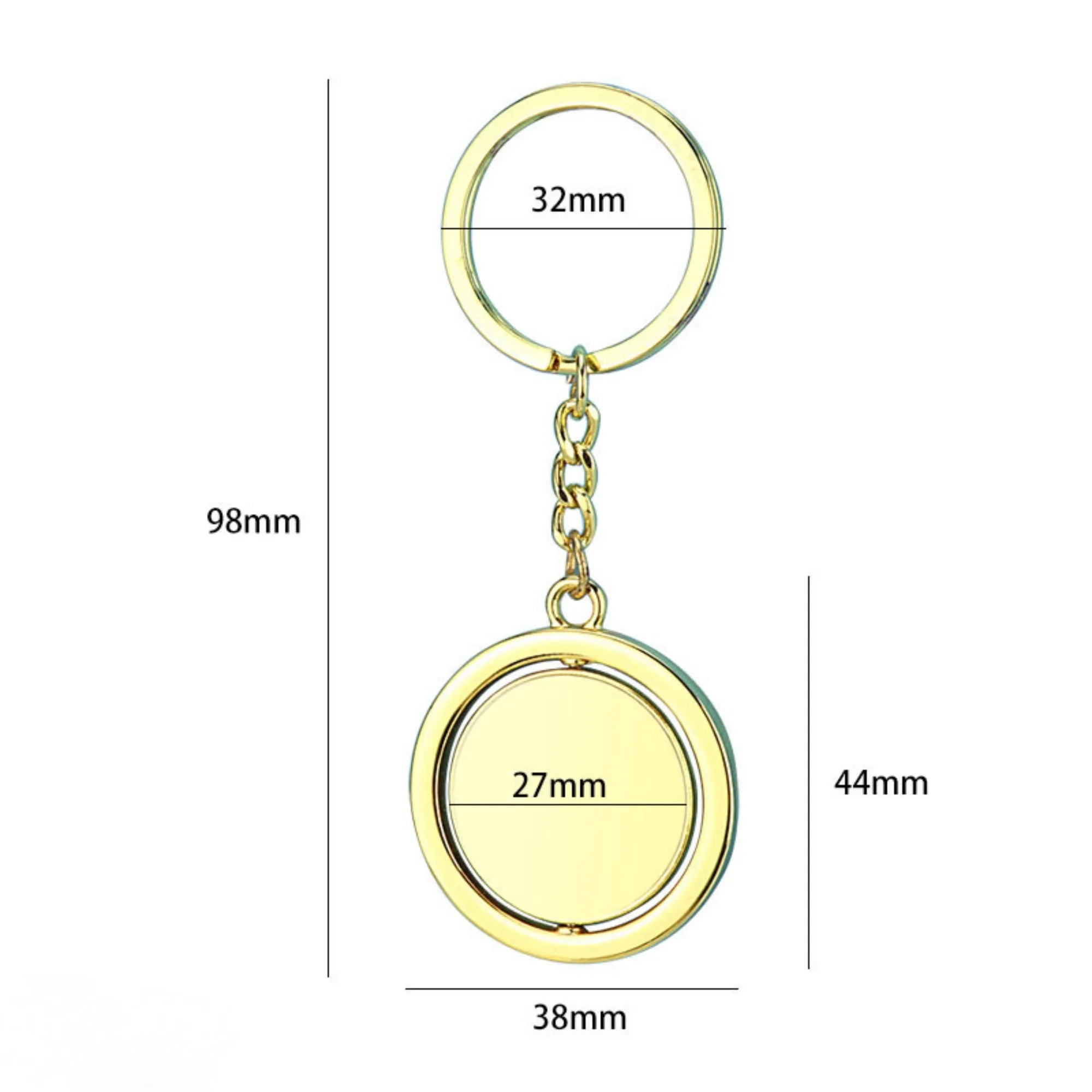 Metal Double-Sided Rotating Keychain 2