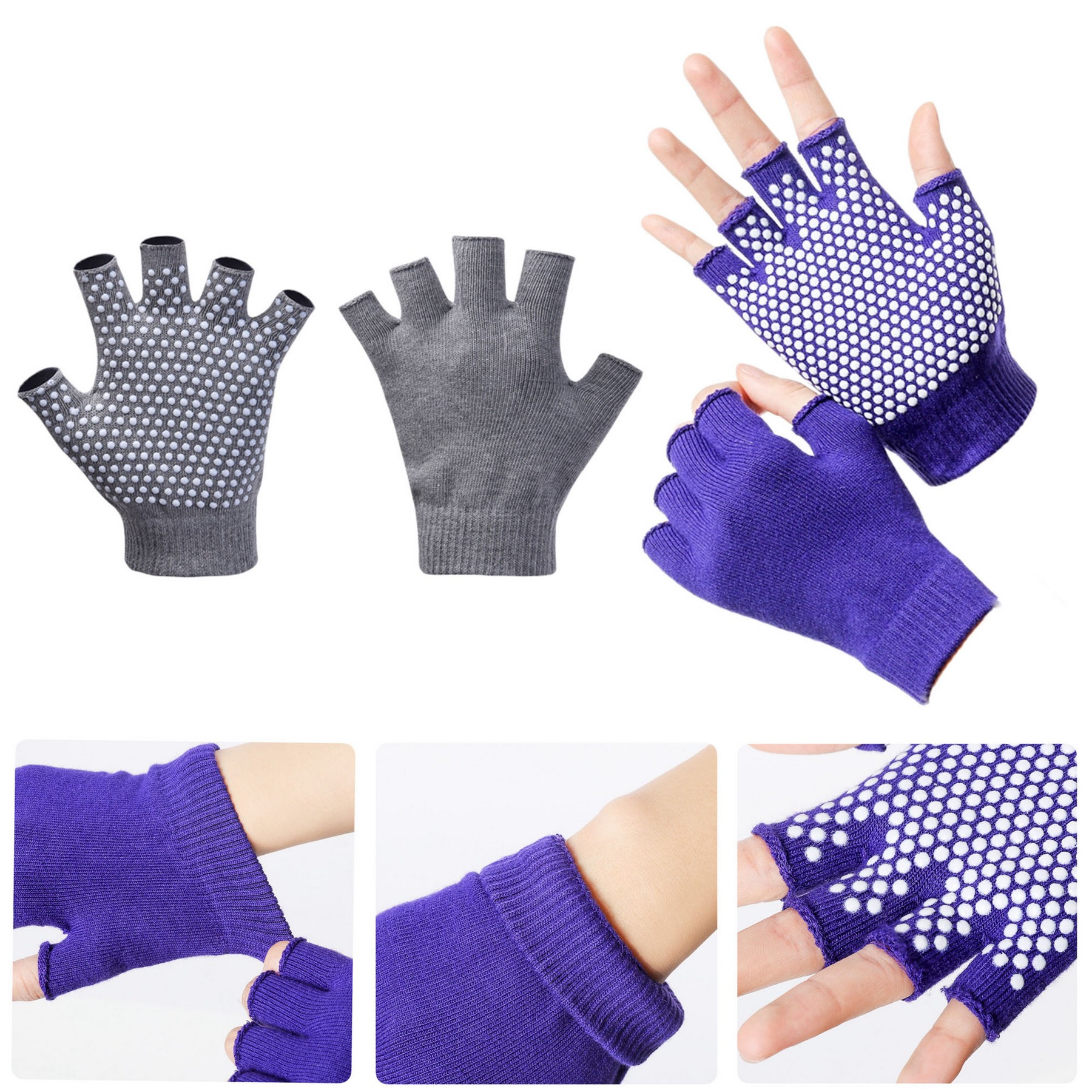 Winter Half Finger Gloves Knitted Fingerless