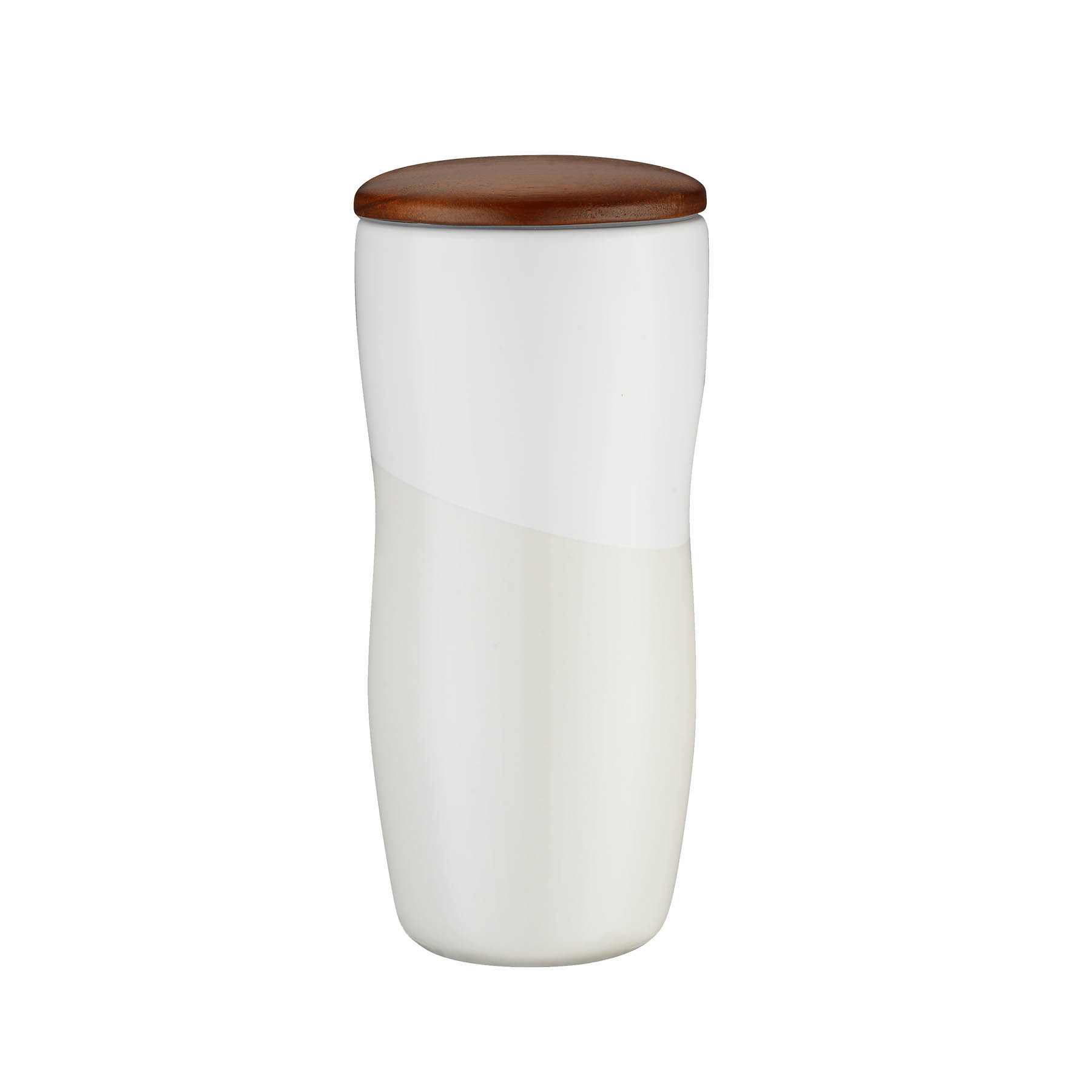 Gift box-12 oz. Two-tone Double Wall Ceramic Tumbler w/wooden lid 2