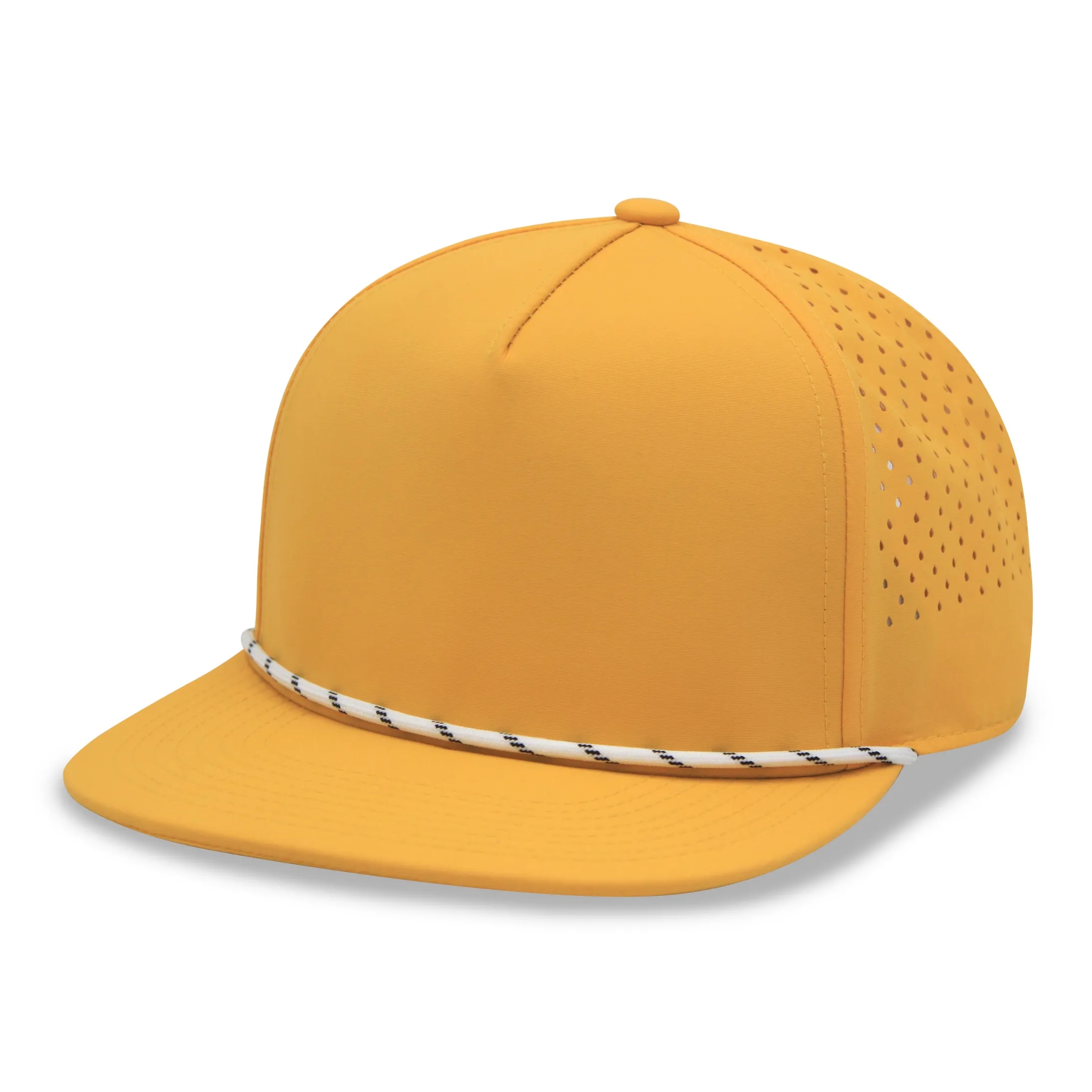 5 Panel Water Proof Nylon Hat w/Laser Cut Mesh Back