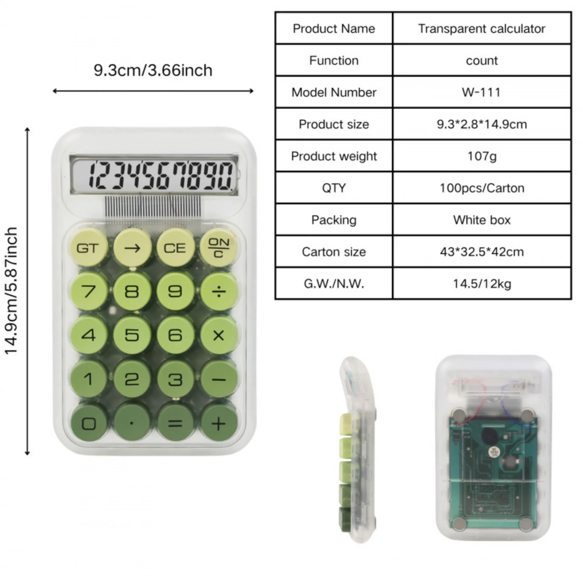 Gradient Mini Calculator Round Mechanical Keys Expo Promo 4