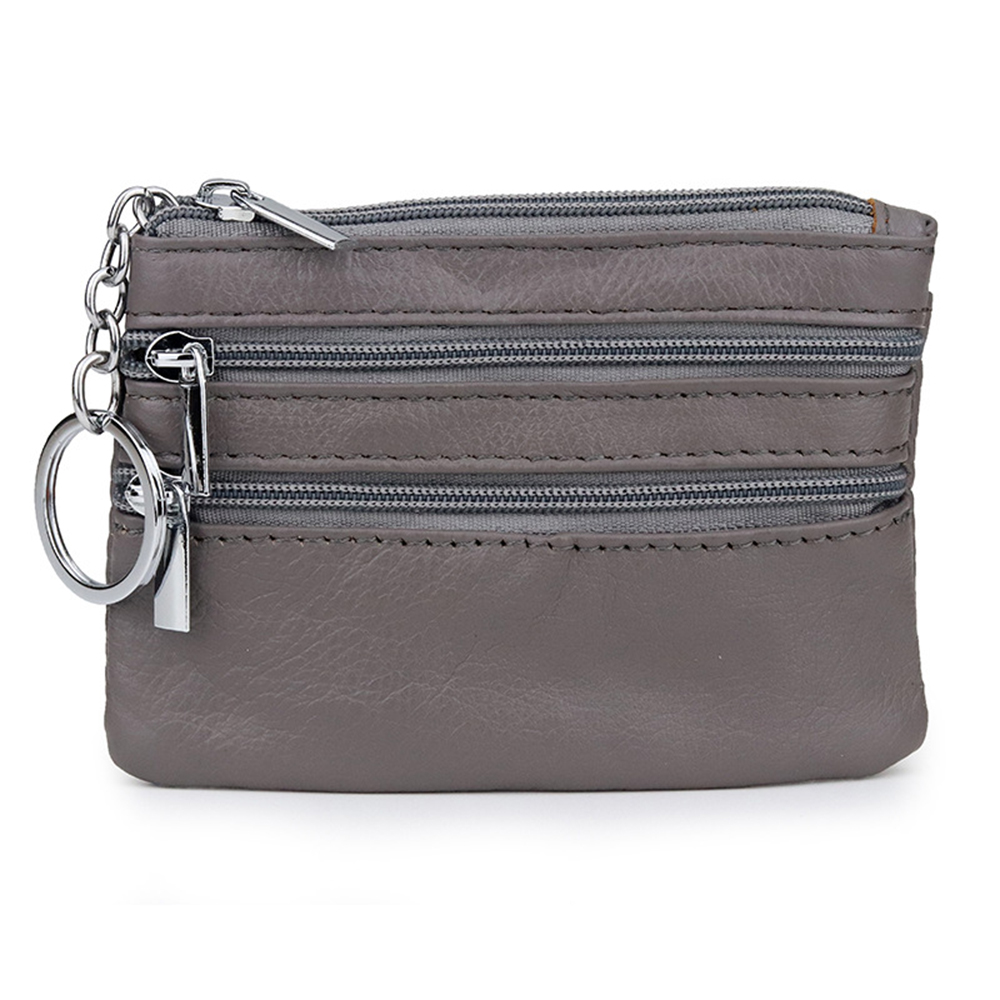 cowhide card money coin purses With Zipper Pocket 4