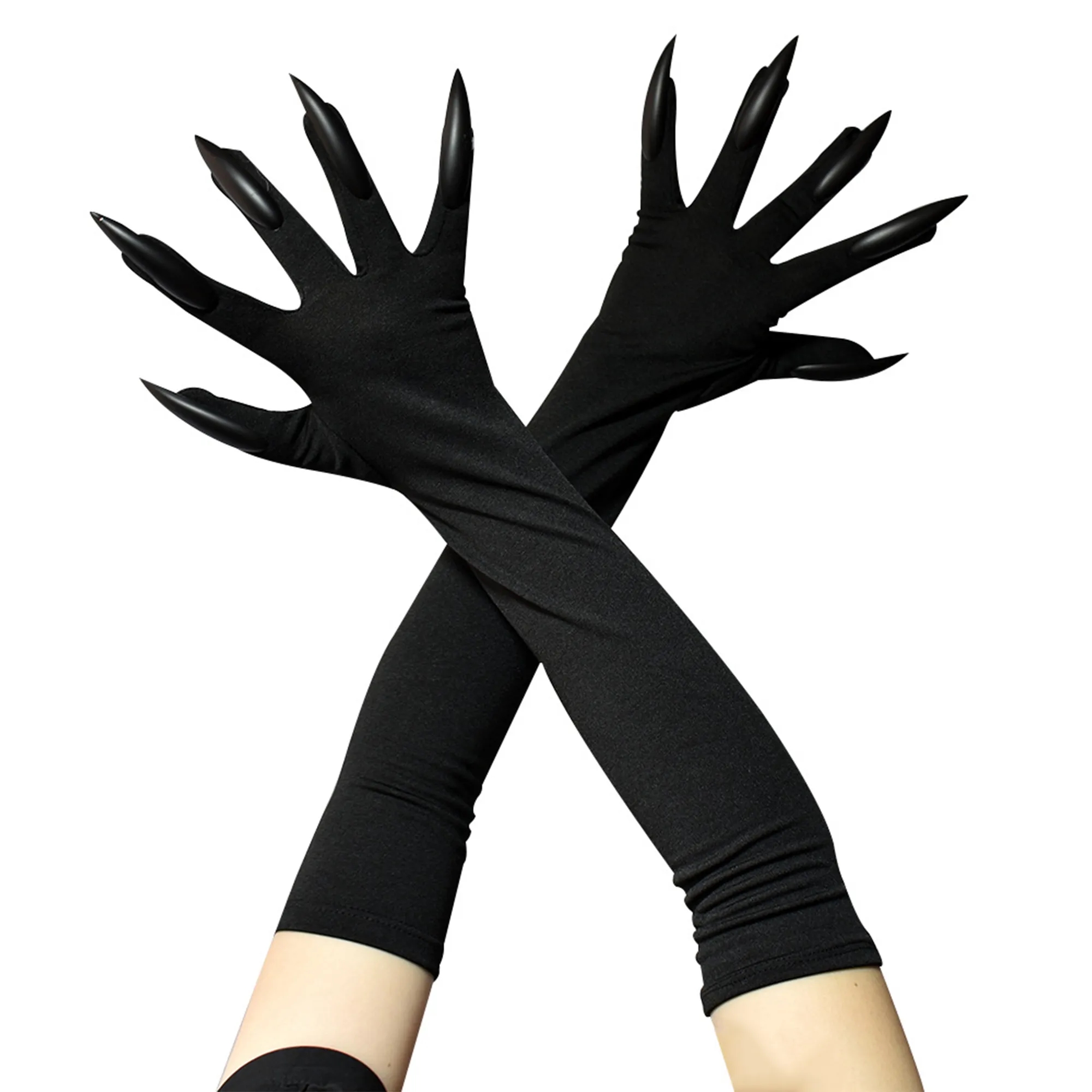 Halloween Cosplay Long Nail Witch Gloves 7