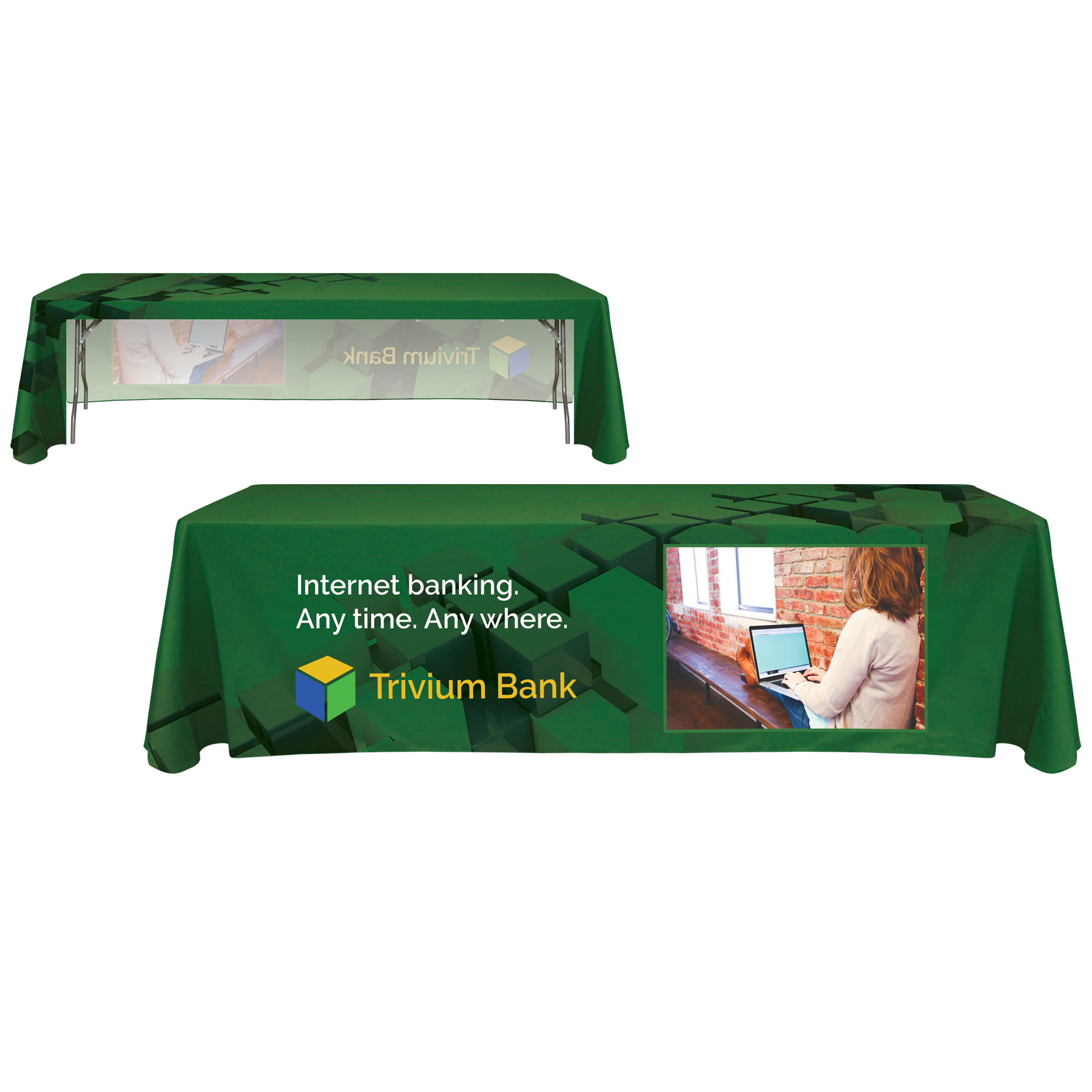 8' Customized Open Back Throw Style Table Cover 10