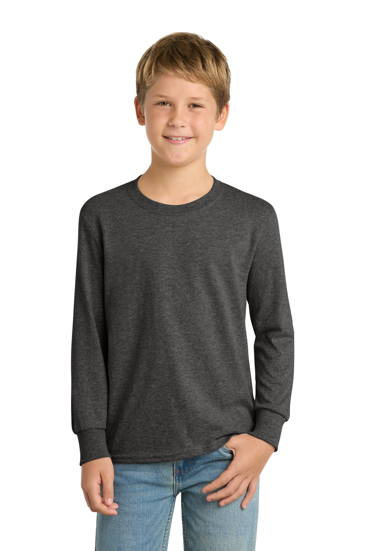 Port & Co Youth Long Sleeve Core Cotton Tee. PC54YLS 76