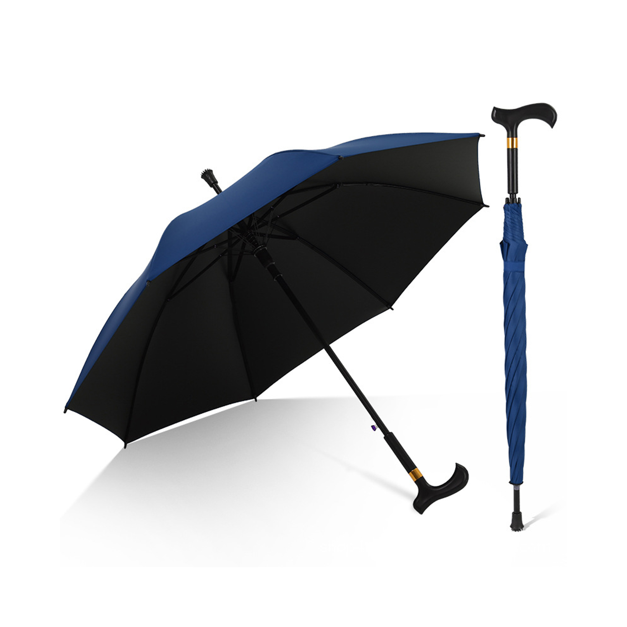 Walking Cane Style Automatic Umbrella 41.73" Length x 32.67" Width 3