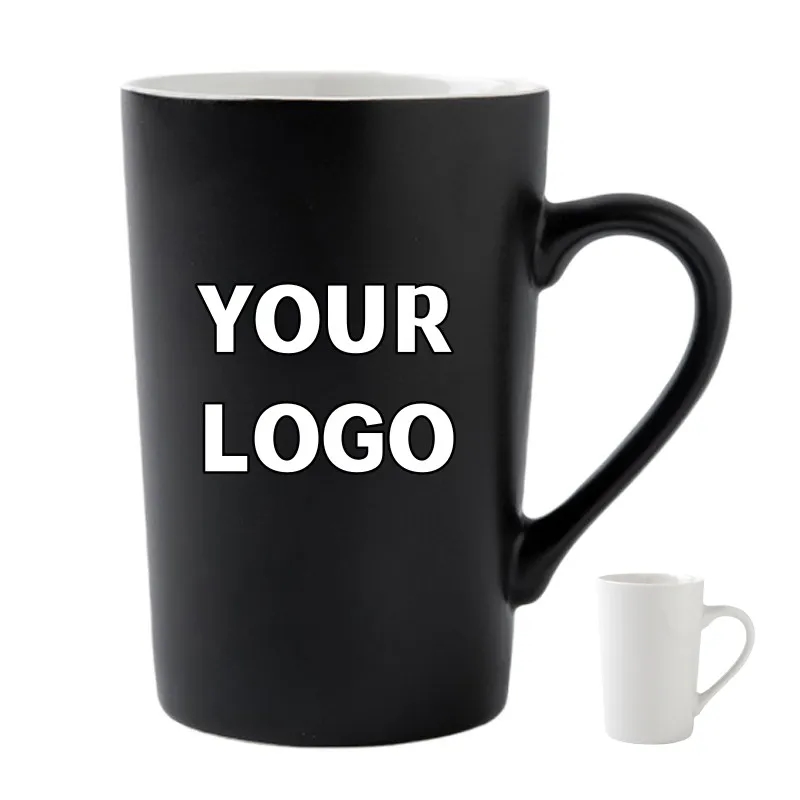Custom 12 oz. Matt Black Ceramic Mugs for Milk Juice 3