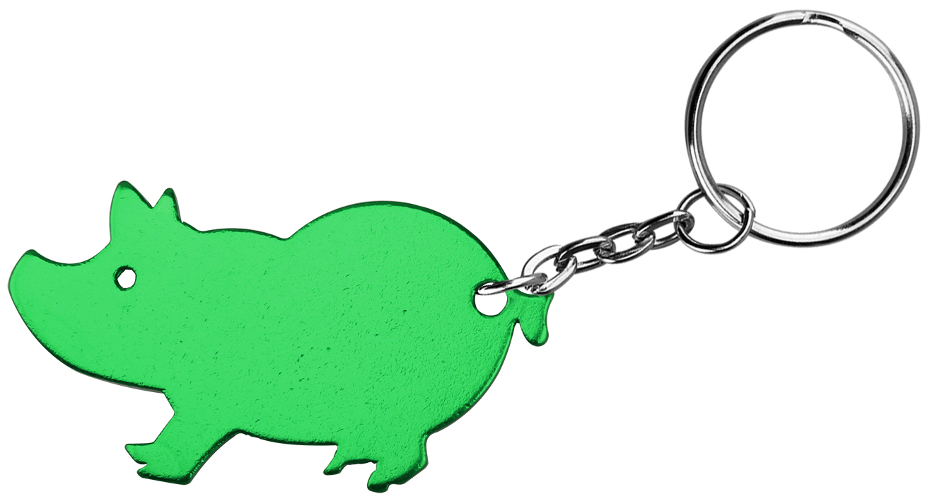 Pig shape bottle opener with key chain. 6