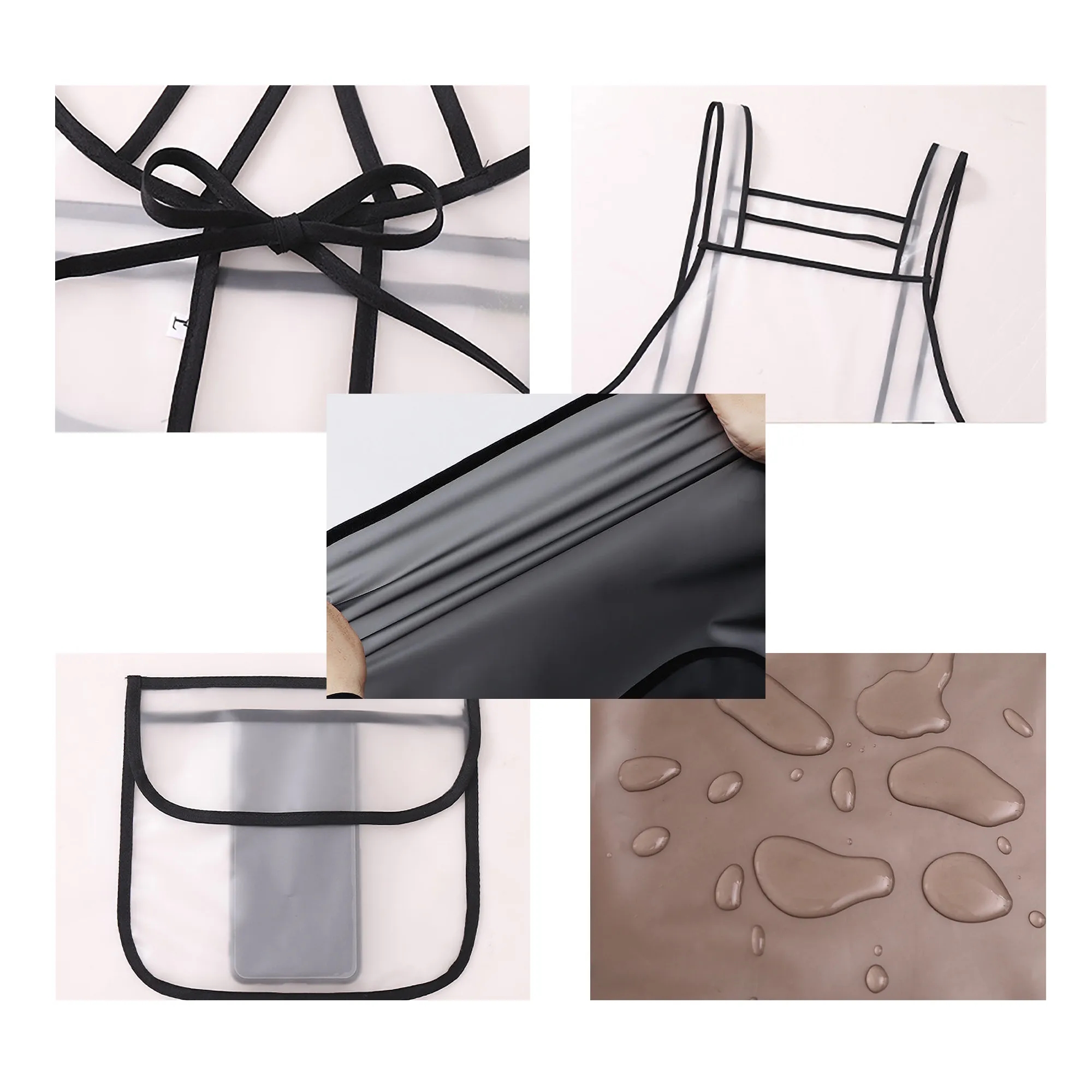 Clear Apron with Pockets Unisex Fit  Chefs Stylists Food 4