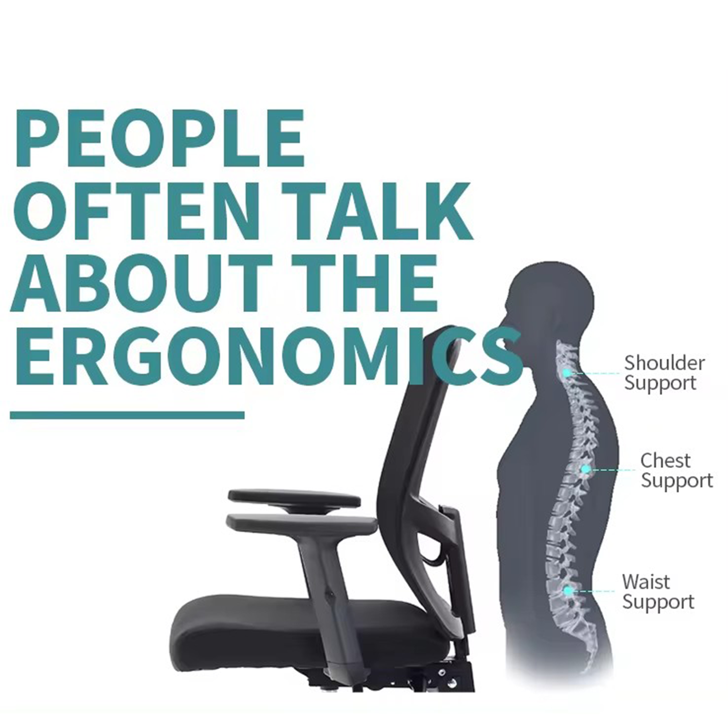 Ergonomic Work Chair with Wheels 2