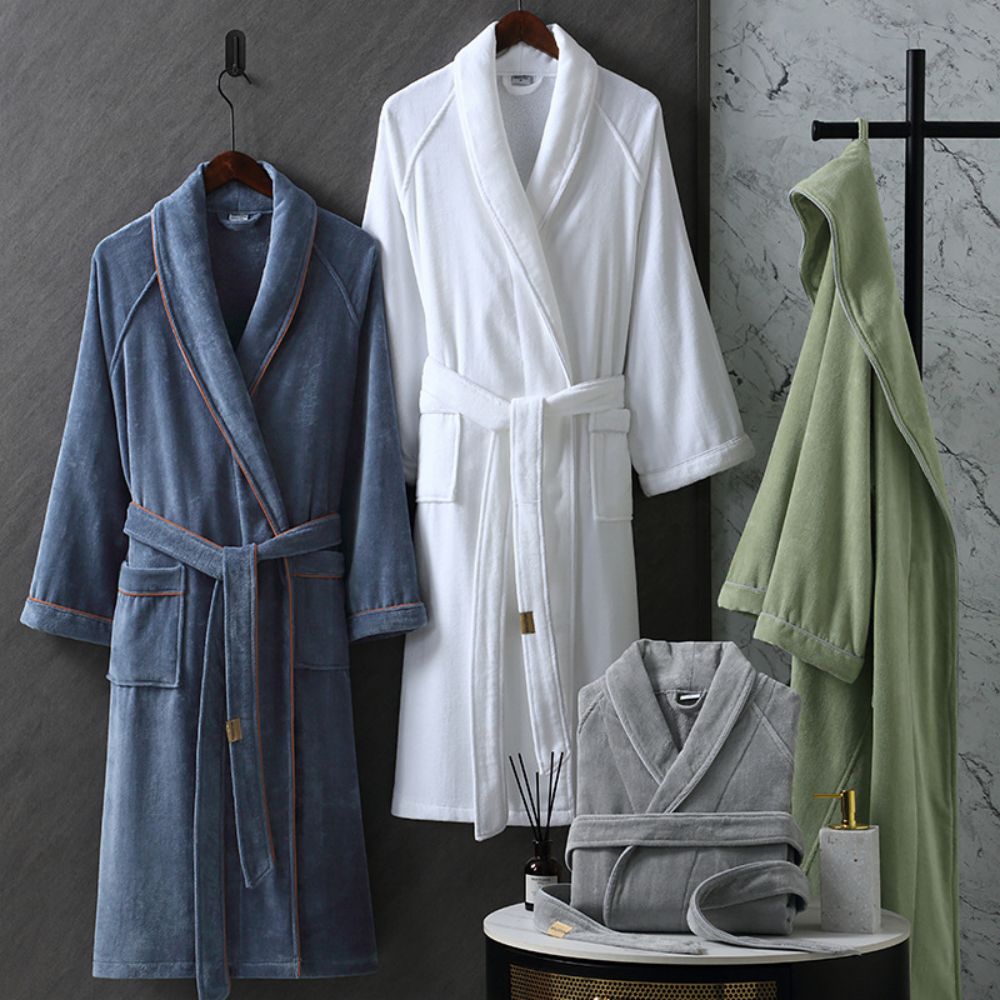 Hotel Cotton Absorbent Thickened Long-Sleeved Bathrobe 4