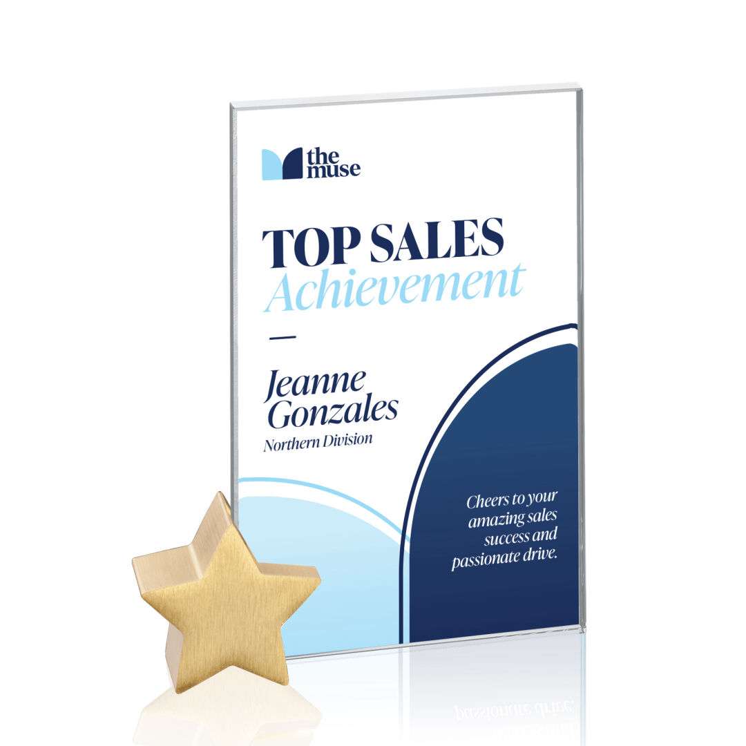 Bermuda VividPrint™ Award - Starfire/Gold Star 10