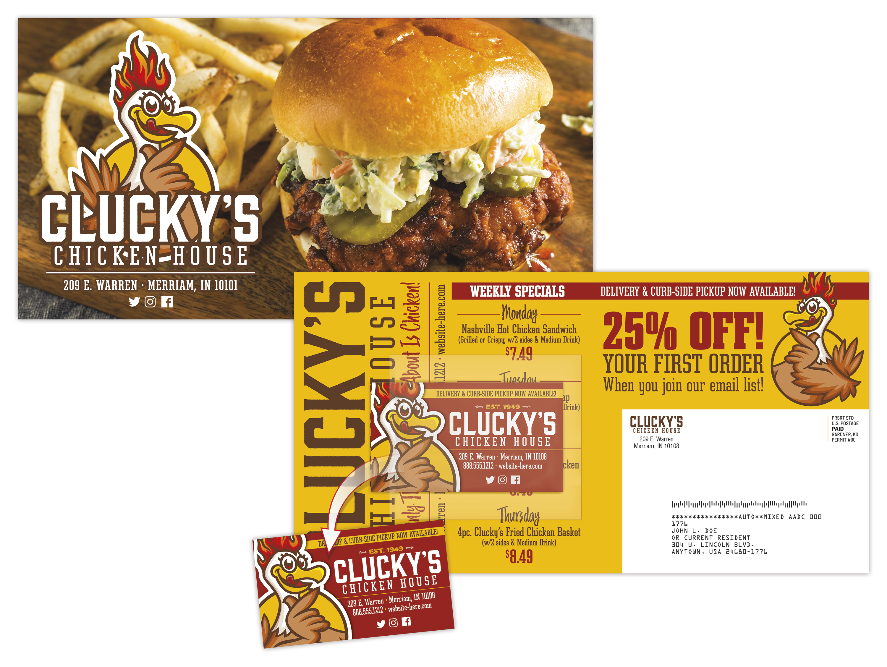 ClearPeel Postcard (10.5x5.5) - Laminated with Business Card Magnet (25 mil.) - 14 pt. 1