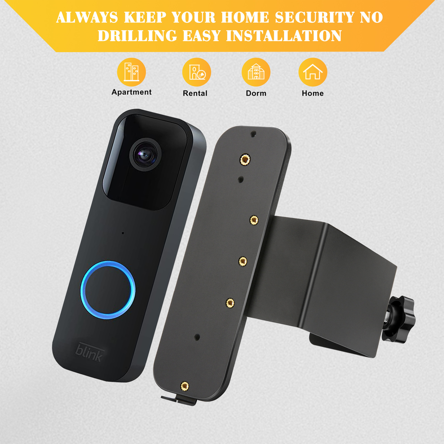 No-Drill Anti-Theft Doorbell Mount w/ Secure Clamp 2