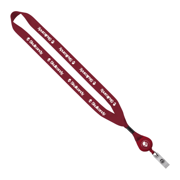 3/4" Polyester Lanyard with Metal Crimp & Retractable Badge Reel 289