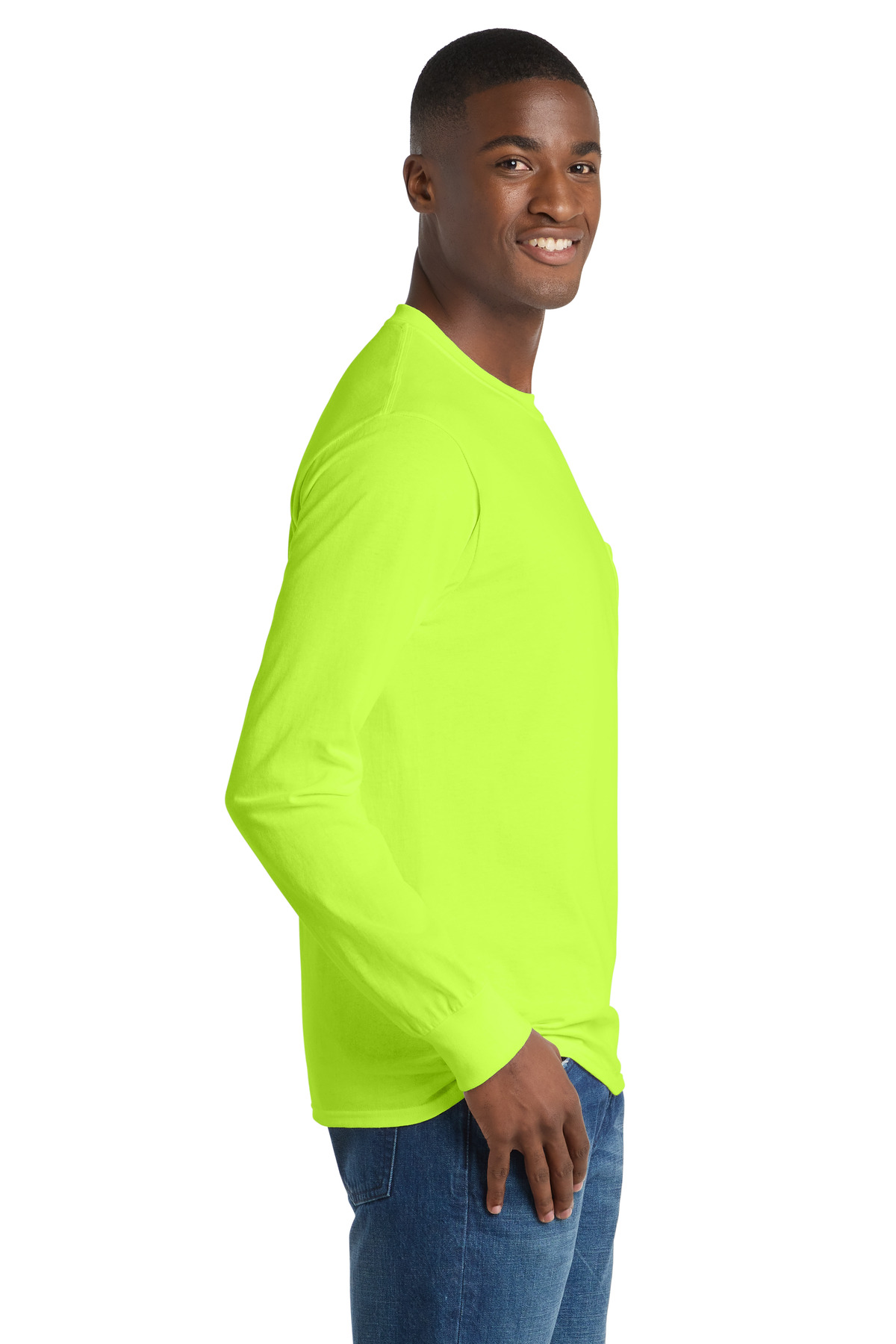 Port & Co Long Sleeve Essential Pocket Tee. PC61LSP 8
