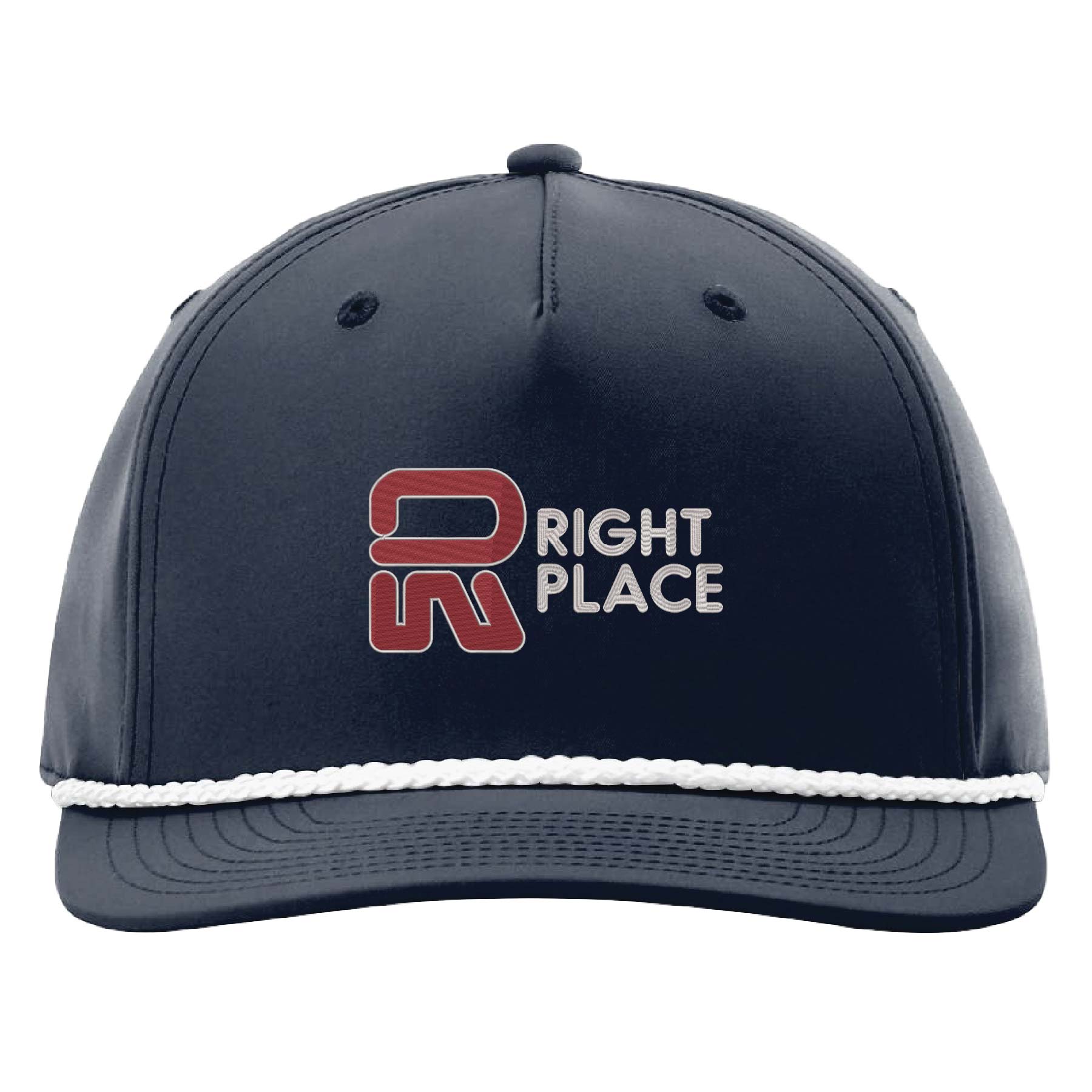 Richardson #258 Five Panel Rope Cap w/Leatherette Adhesive Patches or Embroidery