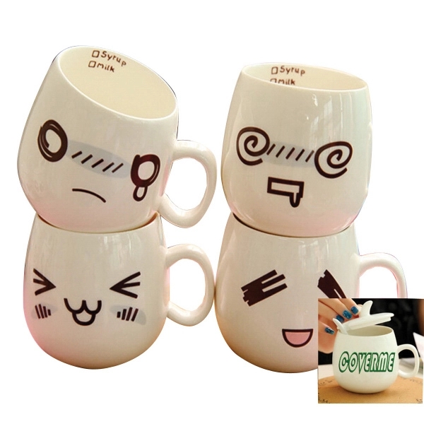 Cartoon Milk And Coffee Ceramic Cup 2