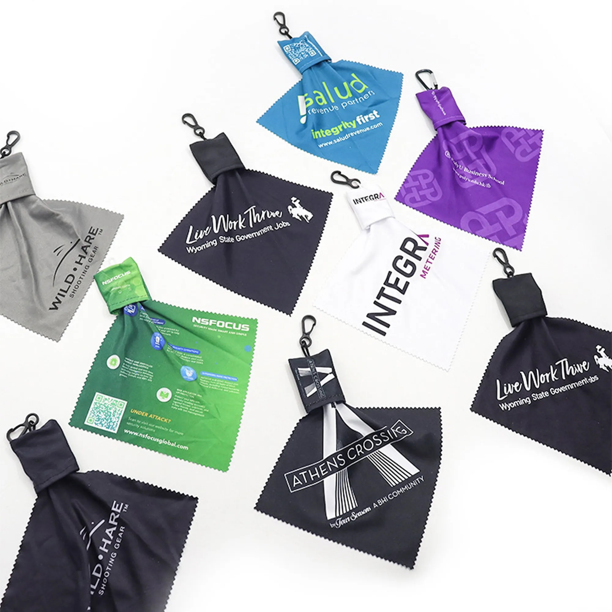 Sublimation Microfiber Glass Cleaning Wiping With Keychain 4