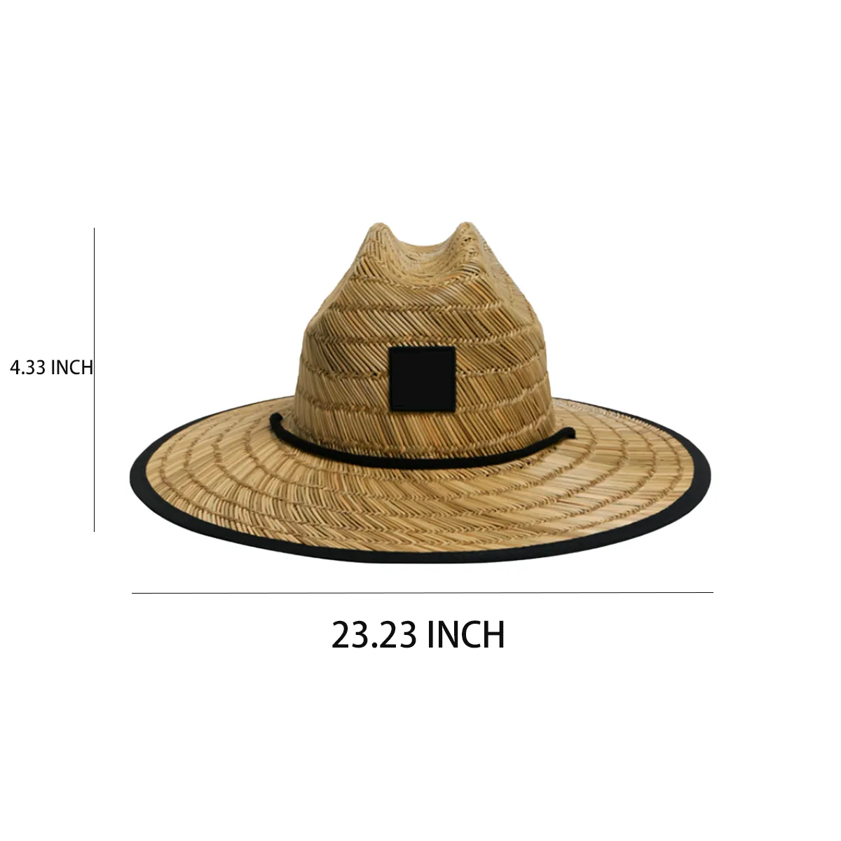 Center-Dent Printed Fabric Durability Wide-Brimmed Straw Hat 1