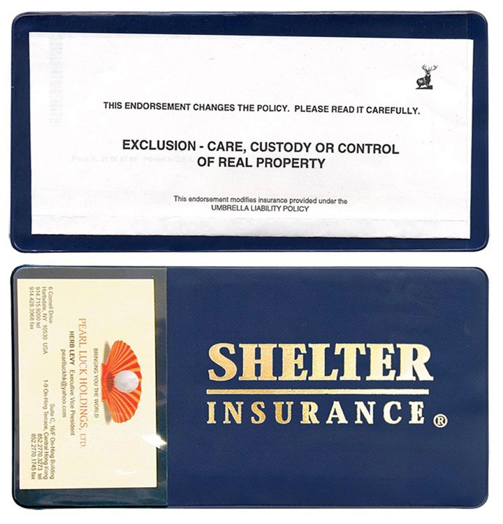 Policy Holder With Extra Pocket (open on short side) 7
