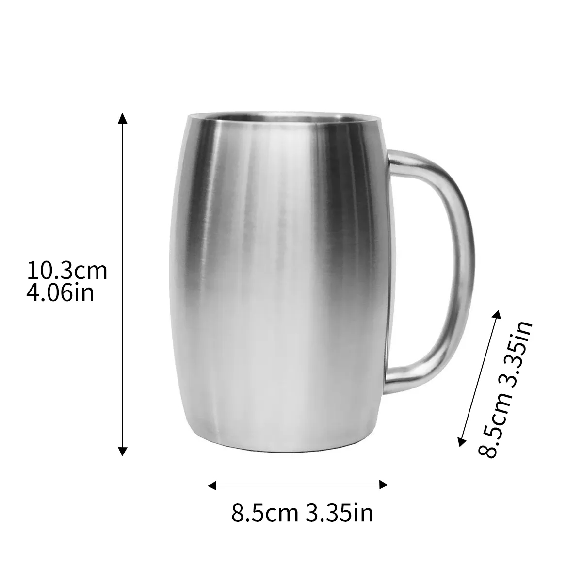 16 Oz. Stainless Steel Beer Mug With Handle 1