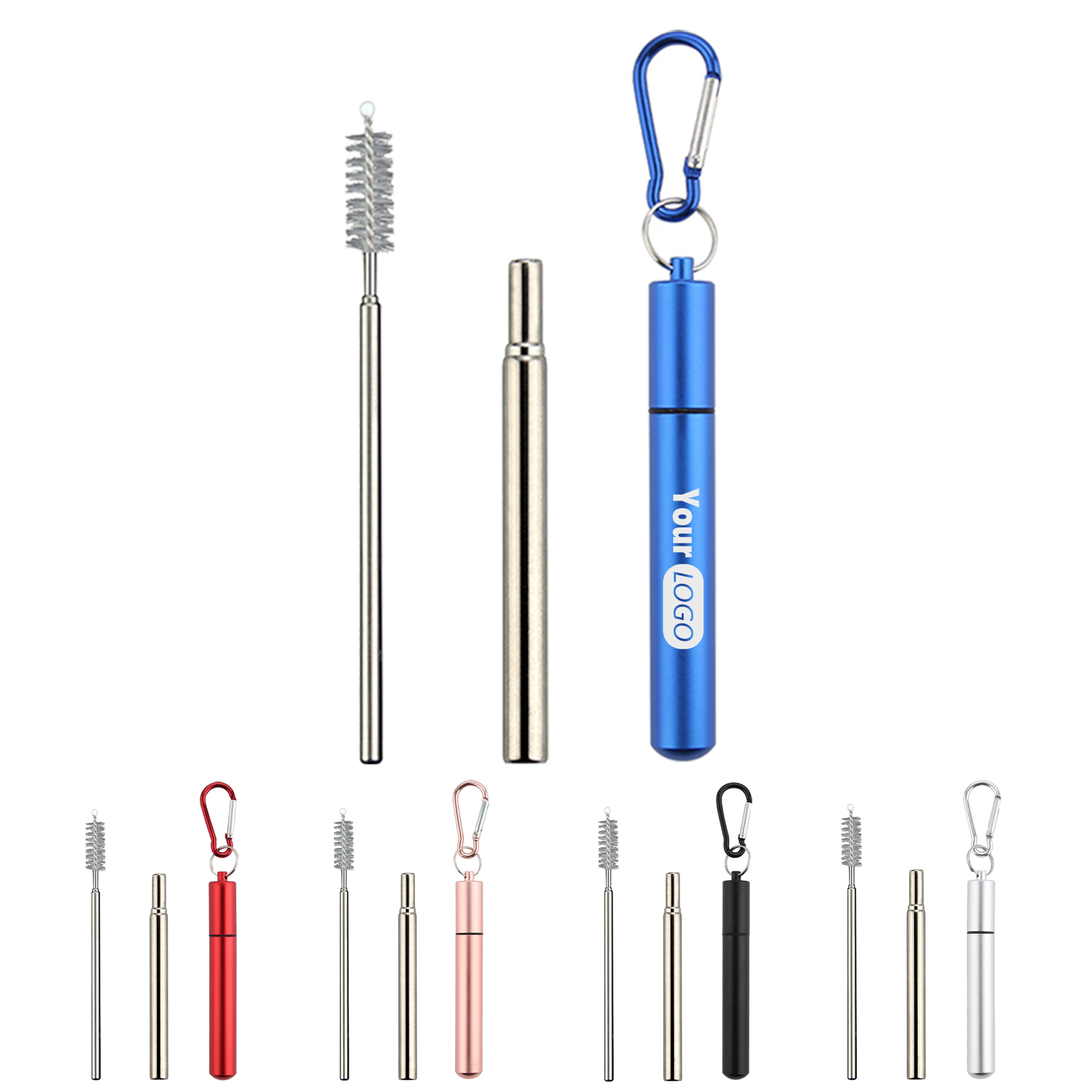 Collapsible Stainless Steel Straw Kit With Case 4