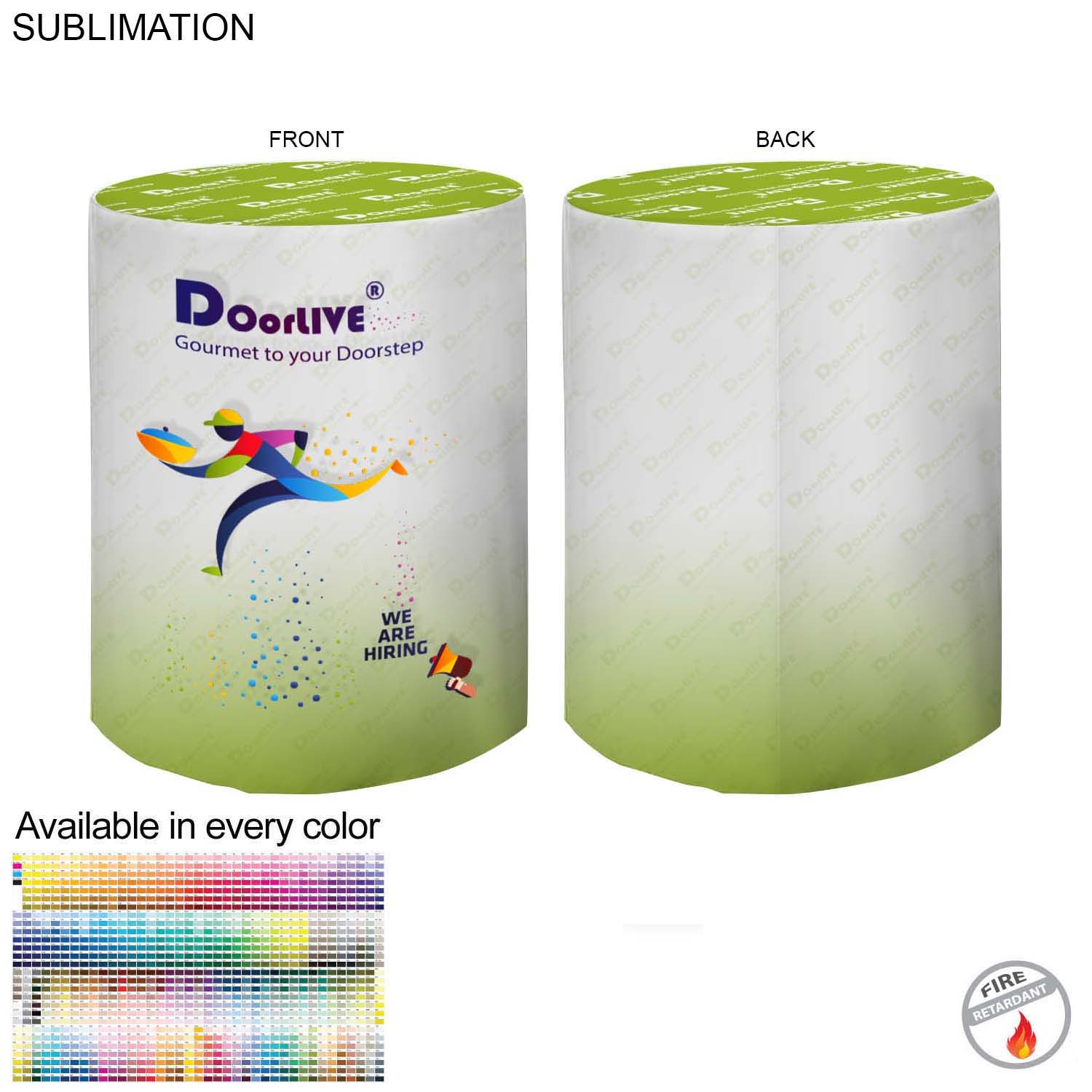 Sublimated Round Fitted Cruiser Table Throw, Sublimated all over 5