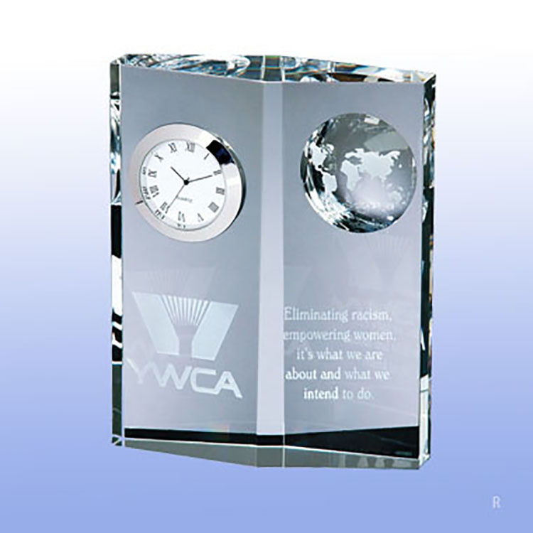 GLOBE CLOCK DIAMOND PLAQUE 2