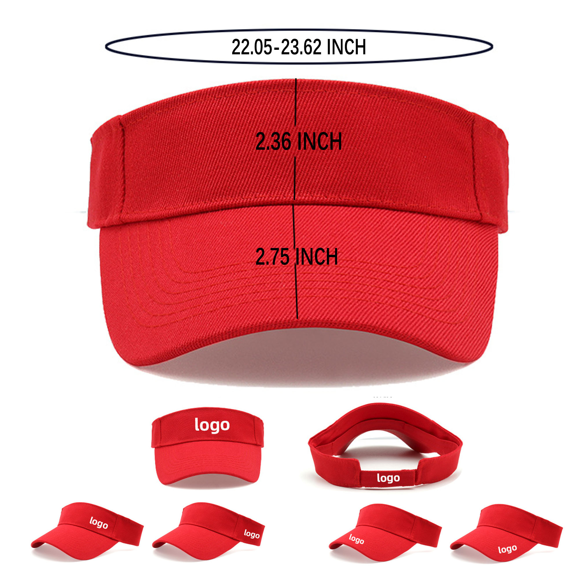Custom Logo Sun Visor Cap Adjustable Headwear 4