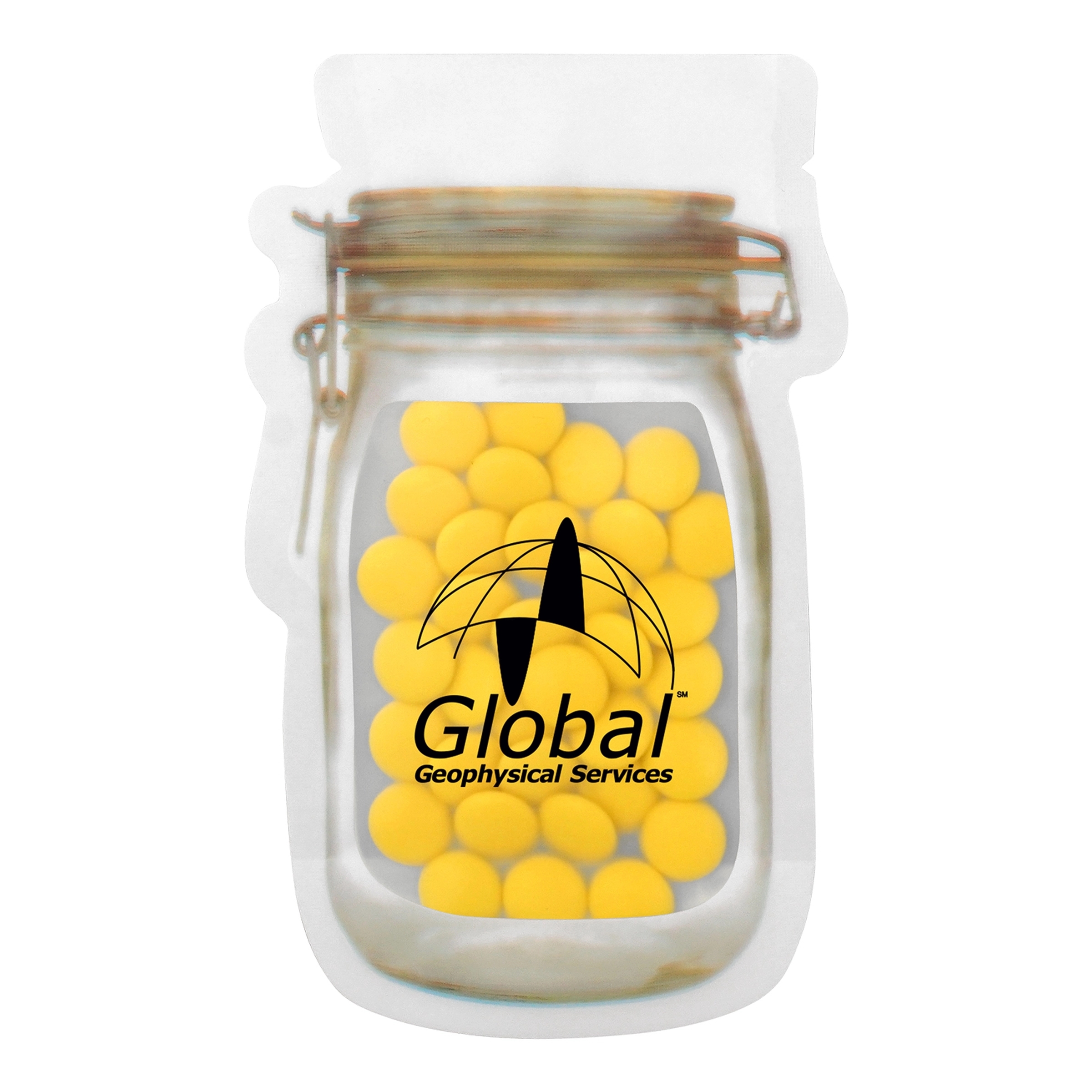 MASON JAR BAG OF PRINTED CANDY 12