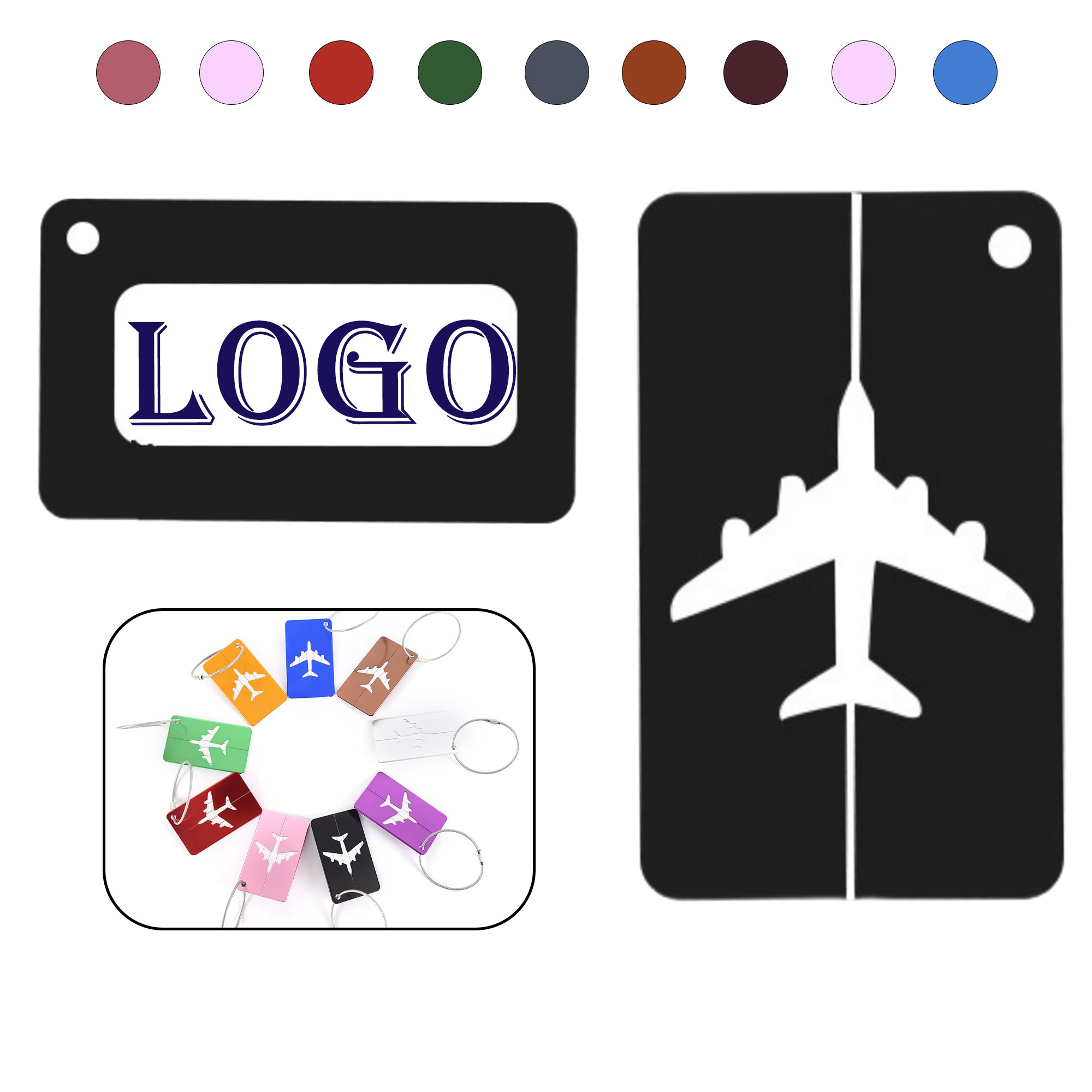 Durable Aluminum Aircraft Luggage Tags 6