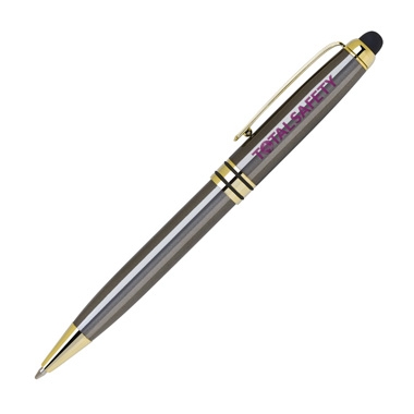 Elegant Heavy Weight Brass Ball Point Pen with Stylus - Gun Metal 5
