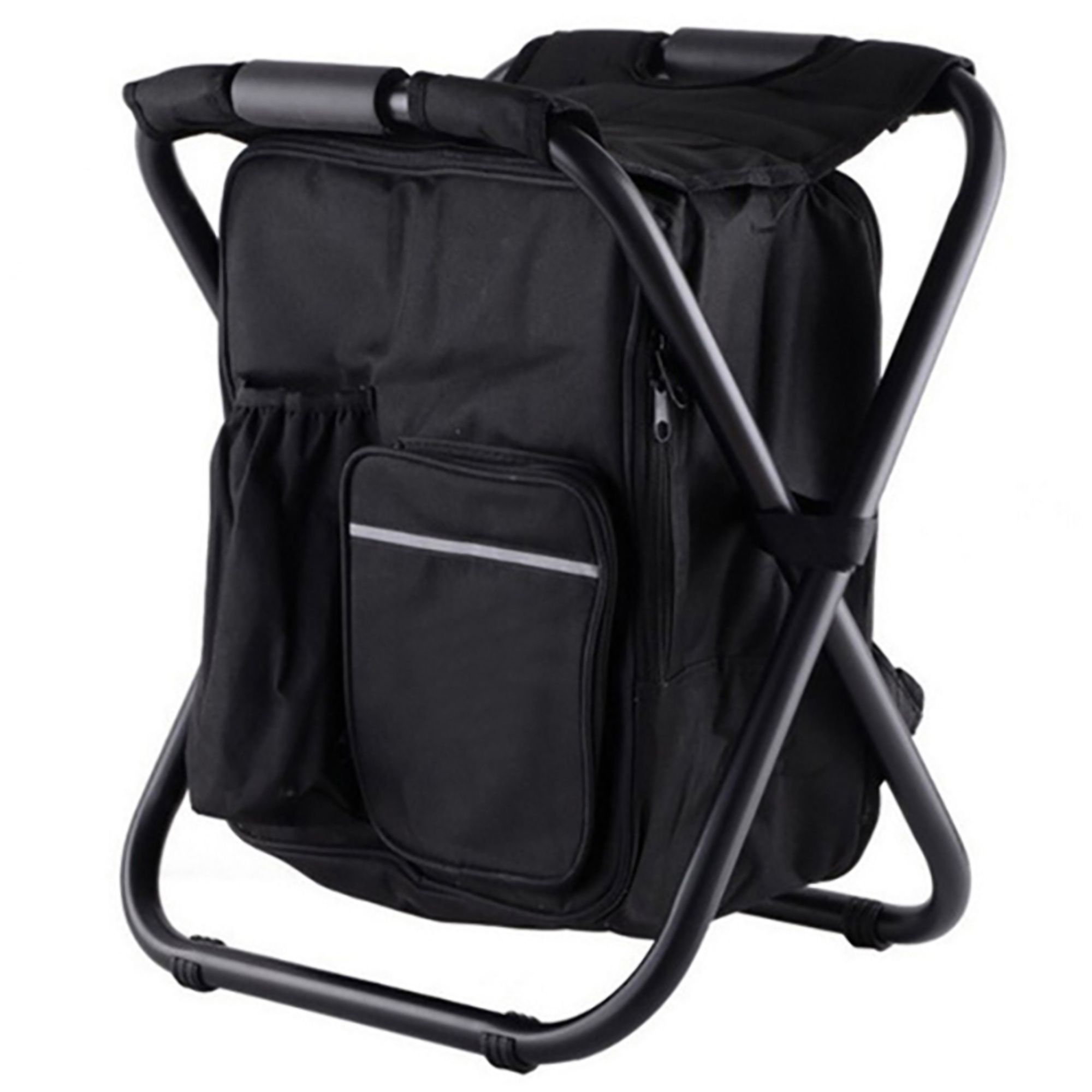Foldable Outdoor Steel Chair w/Built In Cooler Bag 2