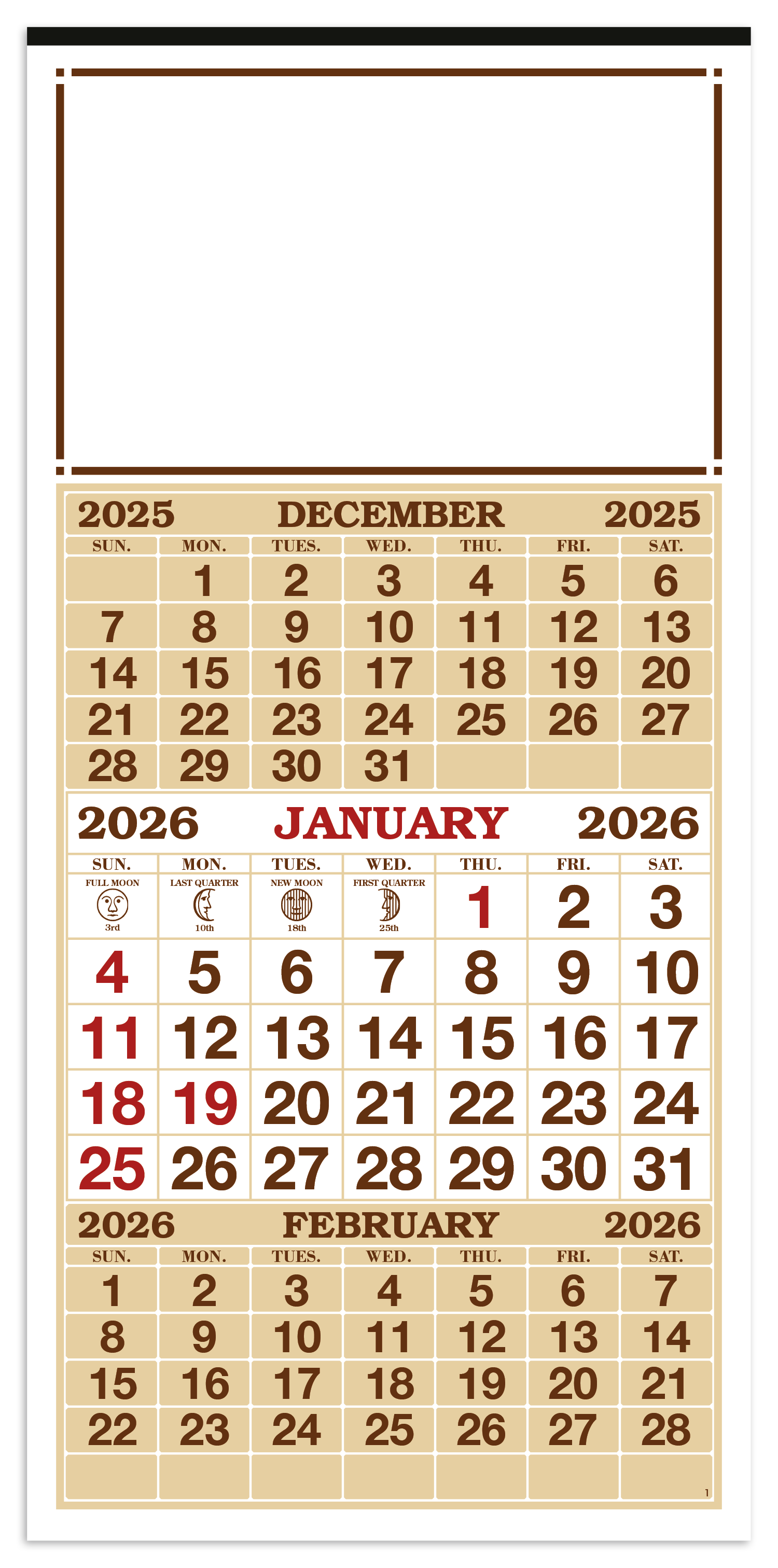 Skinner & Kennedy® 3-Month Display 12-Sheet Calendar 10