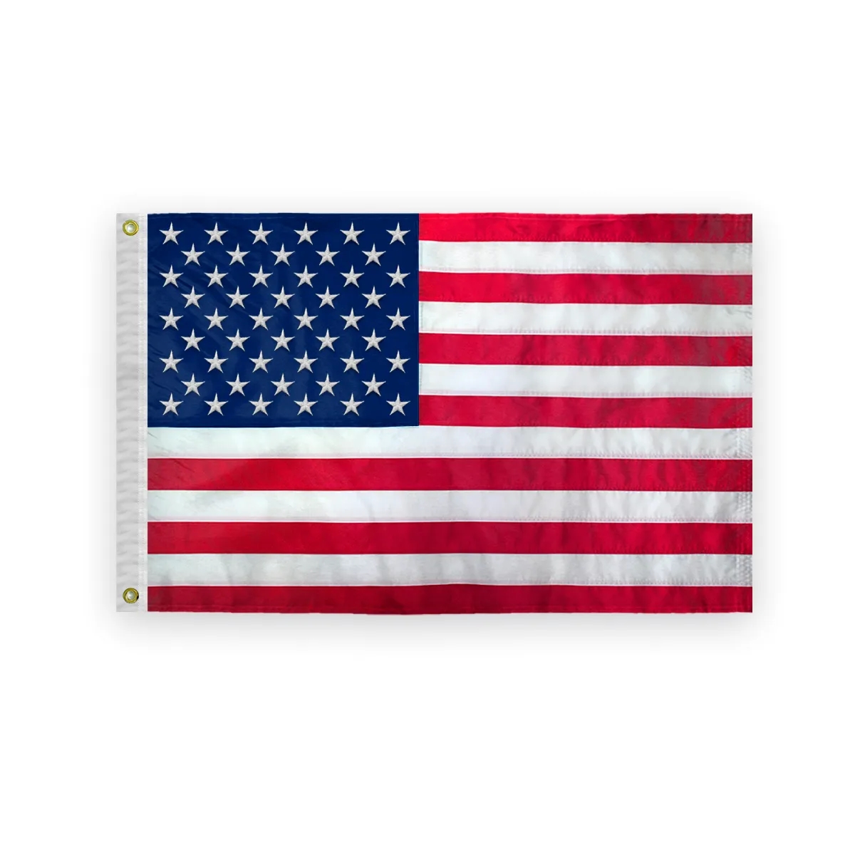 USA Flag Embroidered 12" x 18" - 2.5' x 4' 5