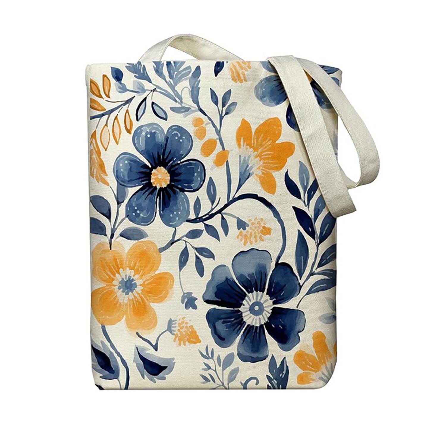 Women's Zippered Canvas Tote Bag w/ Strap for Shopping 1