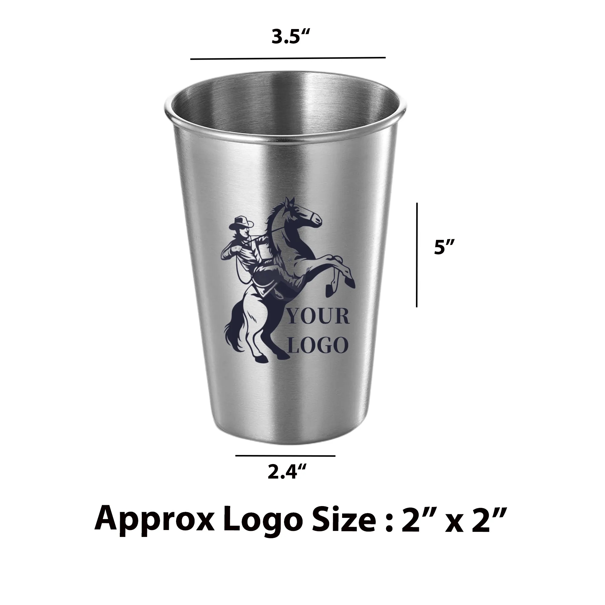 Premium Grade Stainless Steel Pint Cups Water Tumblers 2