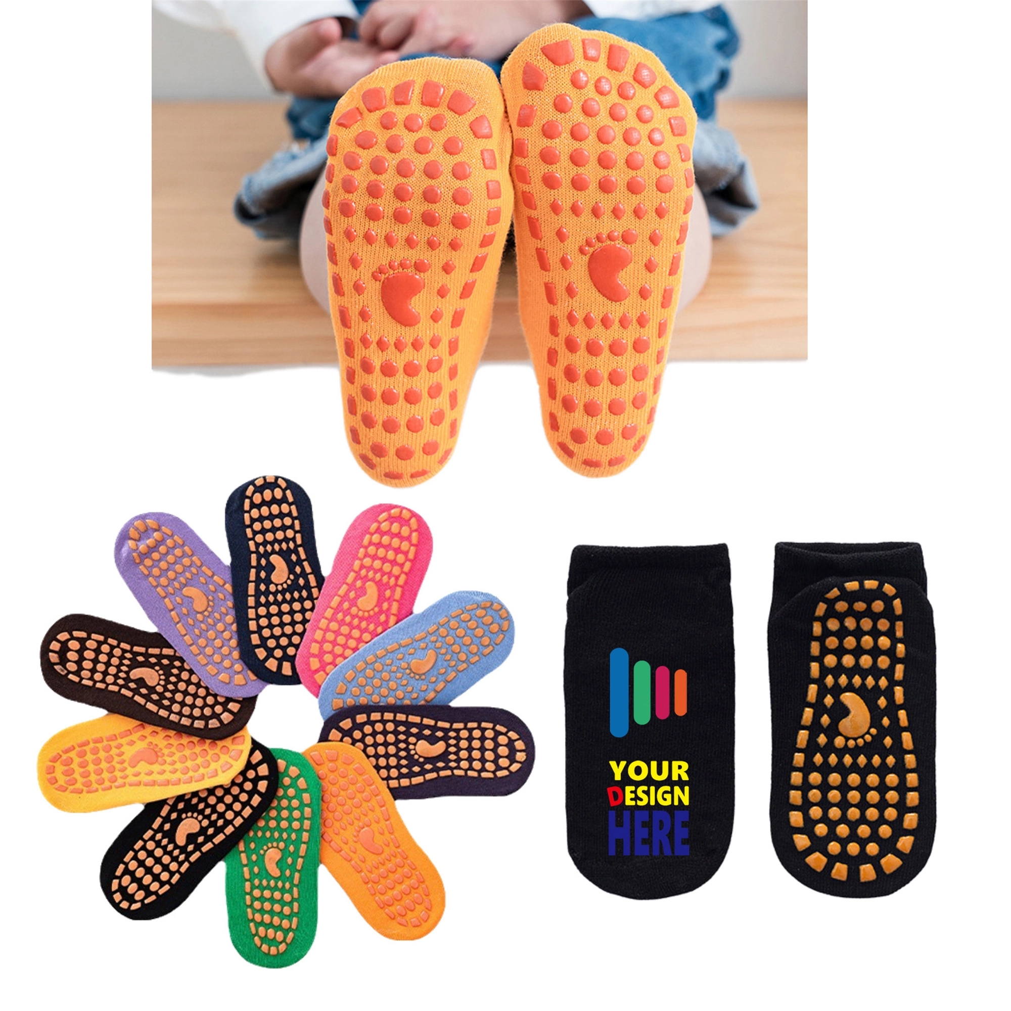 Non Slip Grip Socks for Kids