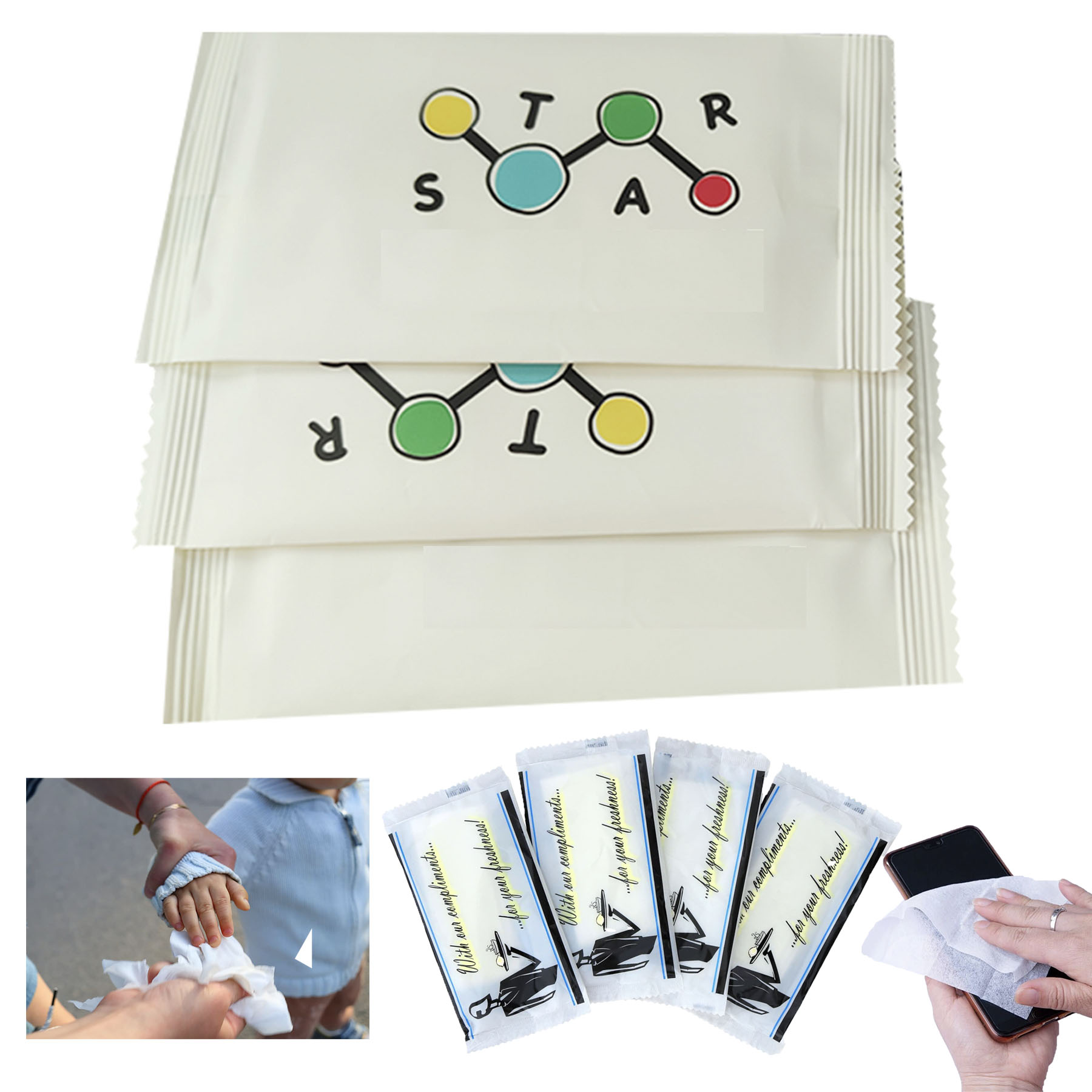 Custom 75% Alcohol Individually Wrapped Wipes 1