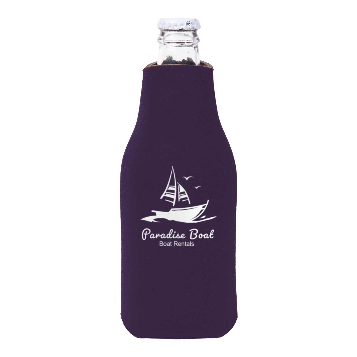 Zipper Beer Bottle Cooler (2 Color Imprint) 1