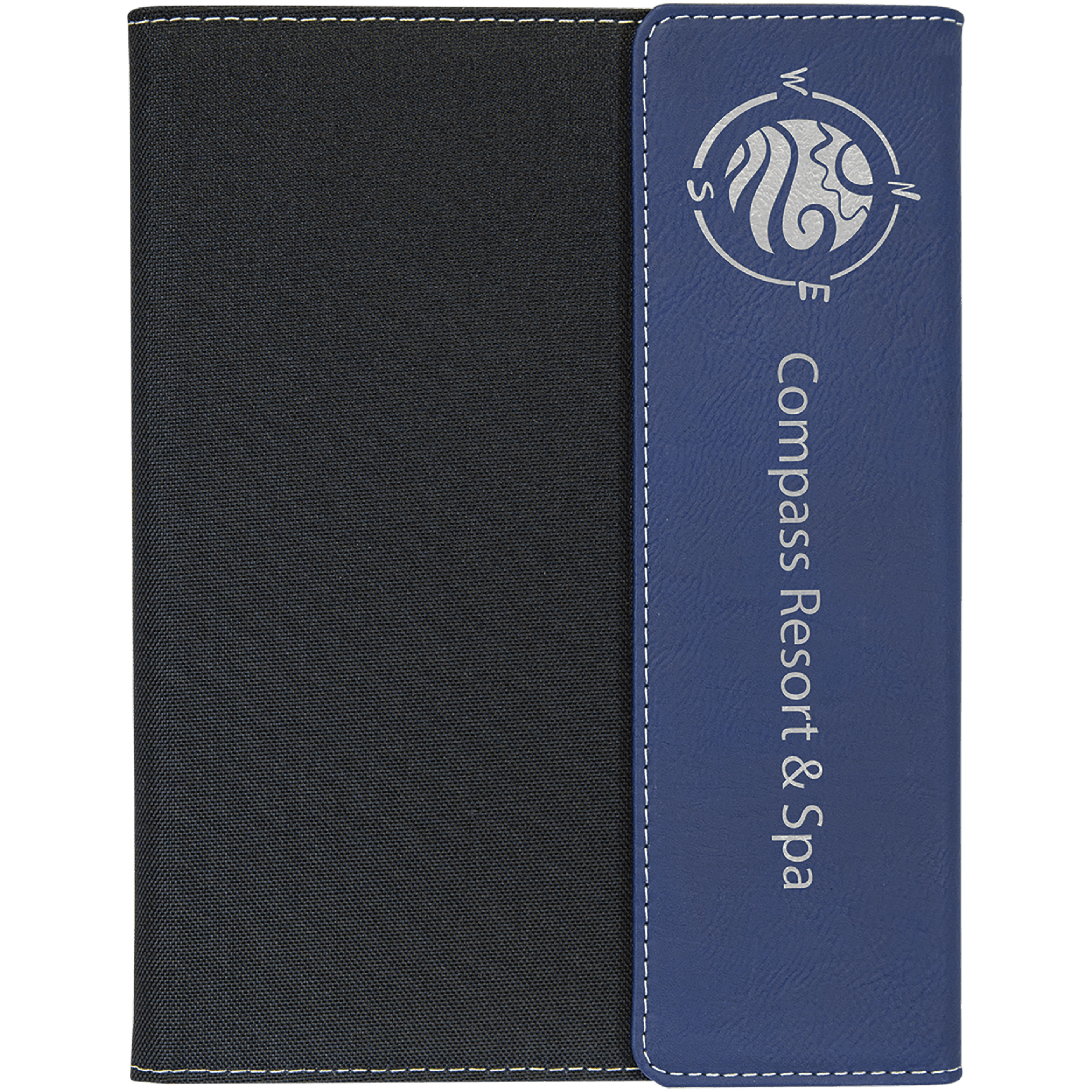 7" x 9" Blue & Silver Leatherette & Black Canvas Portfolio