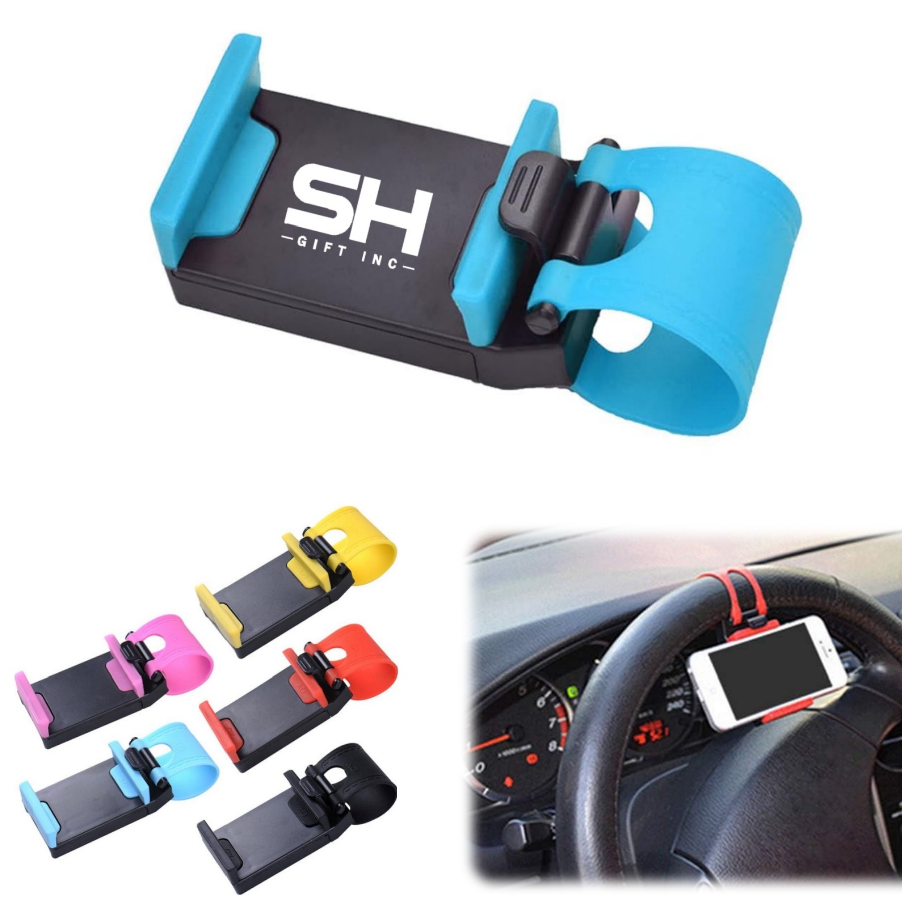 Car Steering Wheel Phone Holder 1