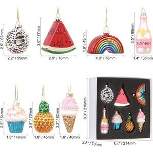 Glass Christmas Tree Vegetables and Fruits Hanging Ornaments 4