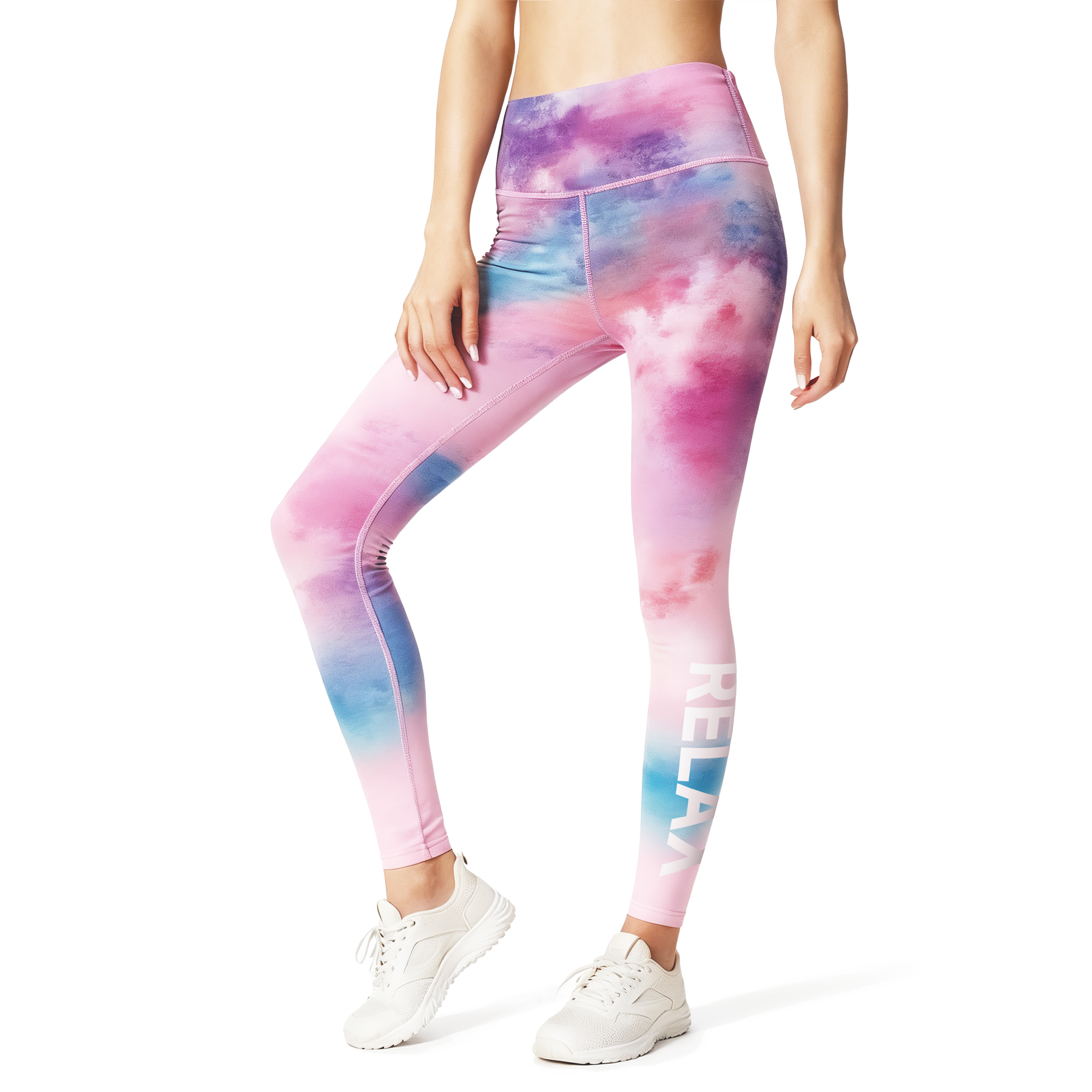 Women's High Waist Custom Yoga Leggings (Full Color) 2