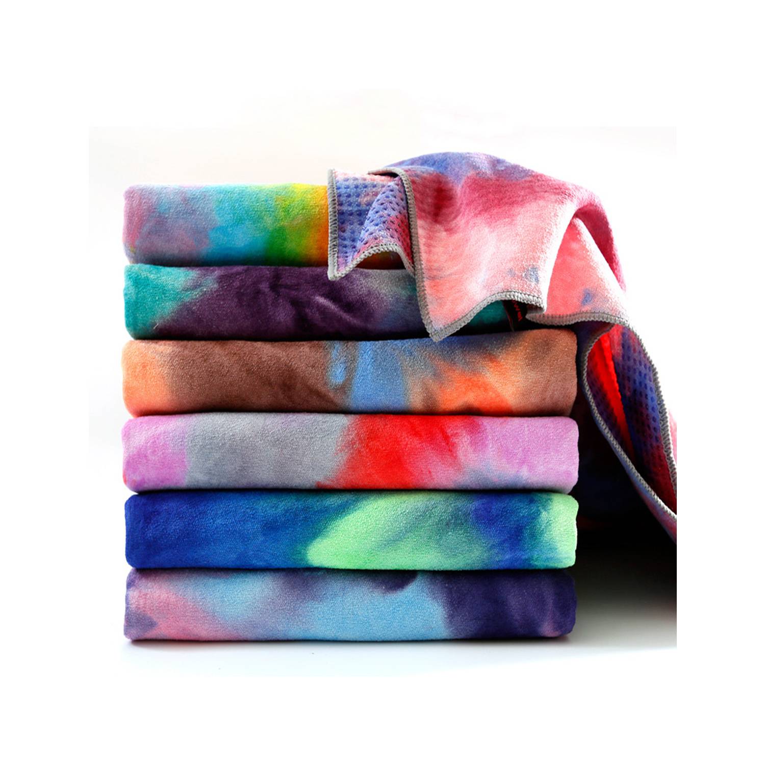 Tie Dye Microfiber Resin Pellet Anti-Slip Yoga Mat Cover 3