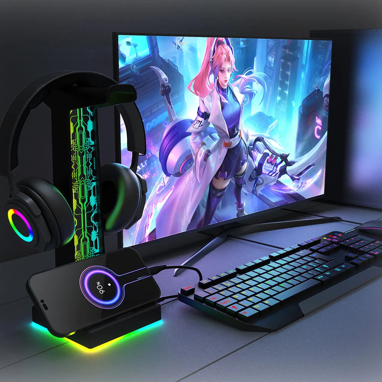 Headphone Bracket With Dual Usb Port 5