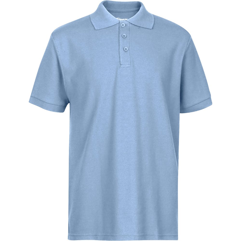 Men's Polo Shirts - Light Blue 2X Moisture Wicking 1