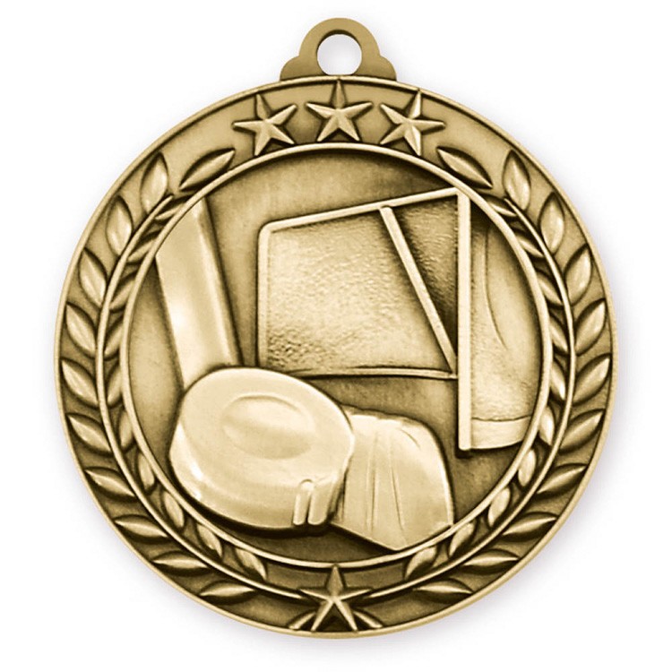 Hockey Wreath Award Medallion (1-3/4") 4