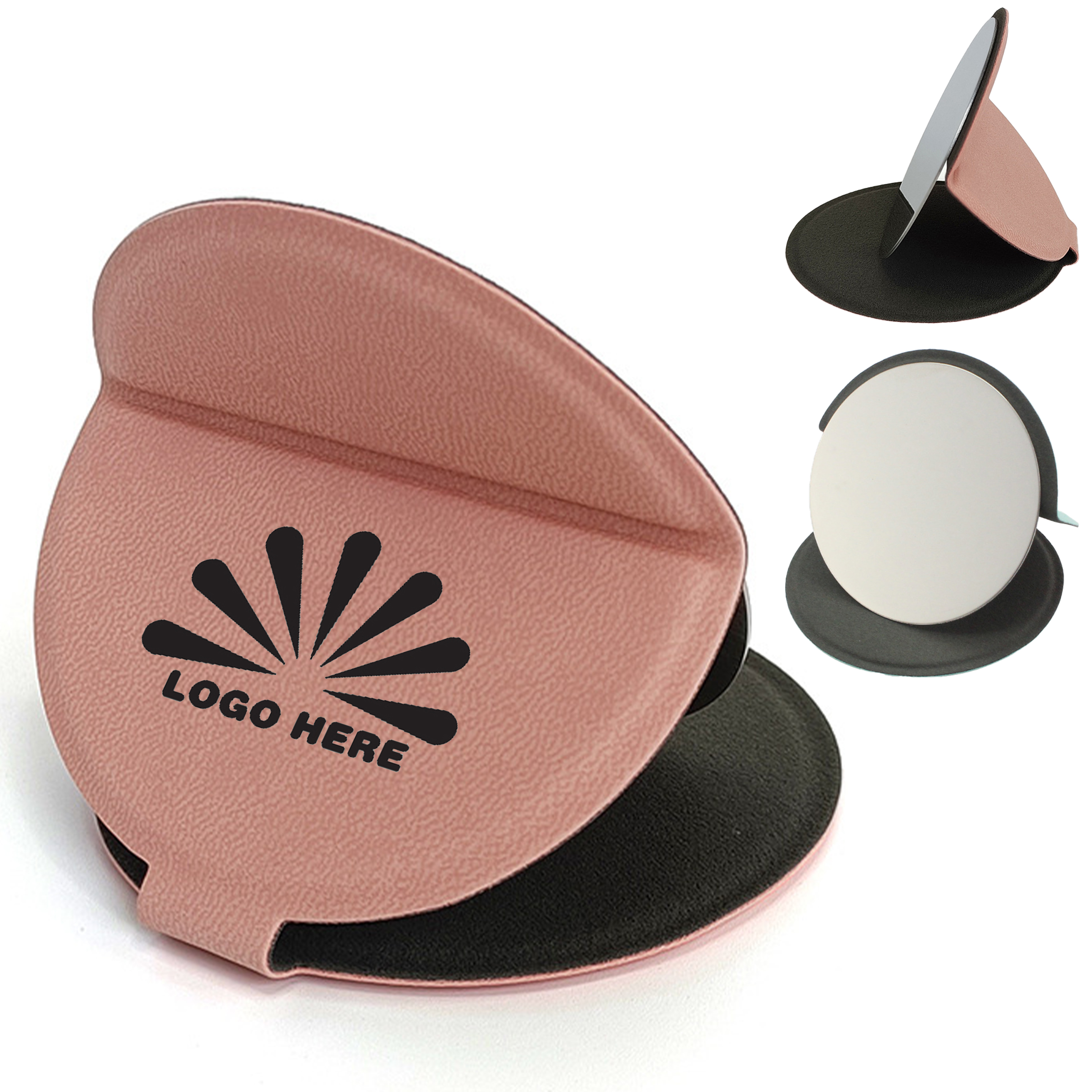 Durable Round PU Leather Mirror 2